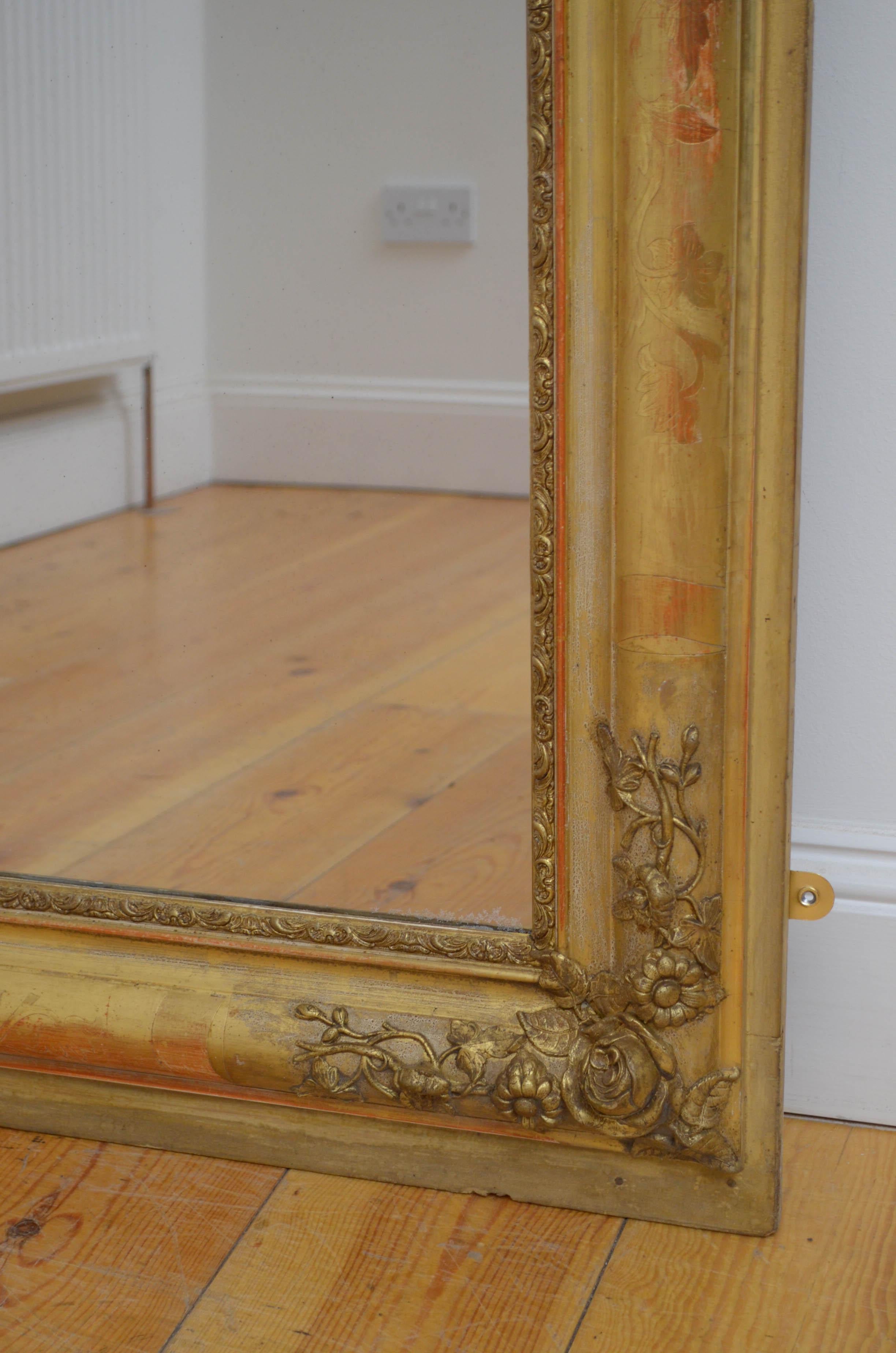 Wandspiegel aus vergoldetem Holz, XIX. Jahrhundert im Angebot 4