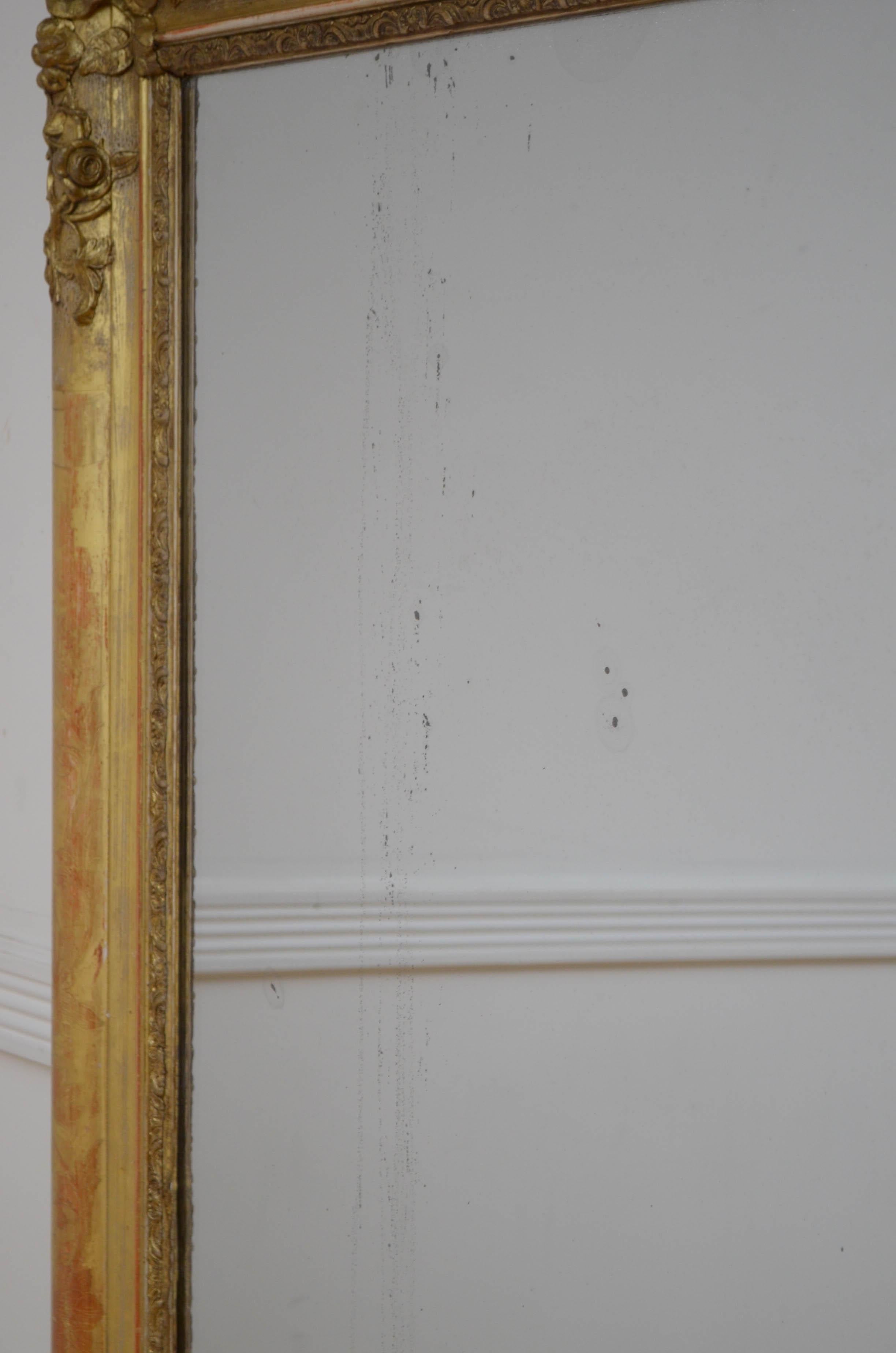 Wandspiegel aus vergoldetem Holz, XIX. Jahrhundert im Angebot 6