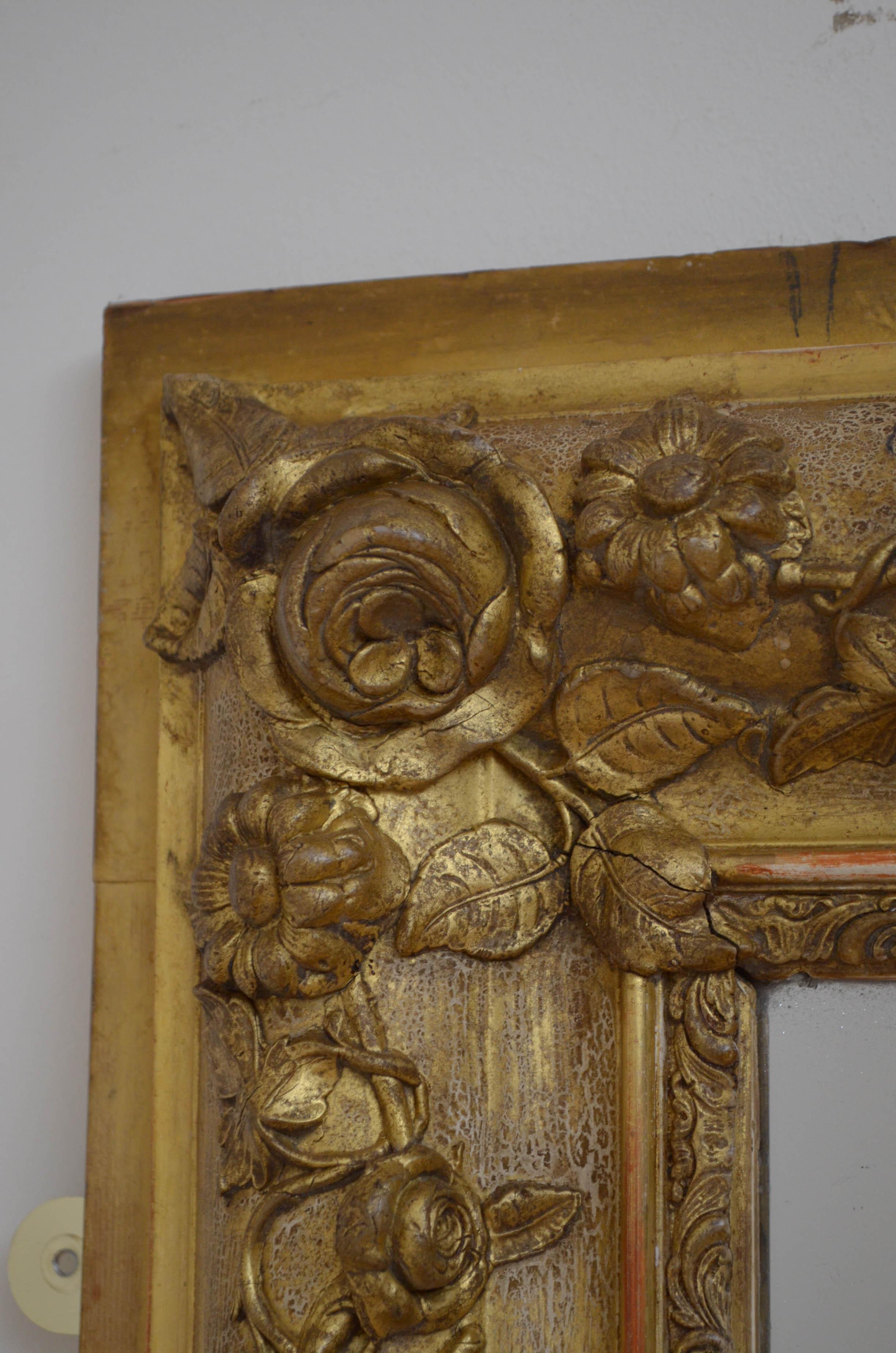 XIXth Century Giltwood Wall Mirror For Sale 2