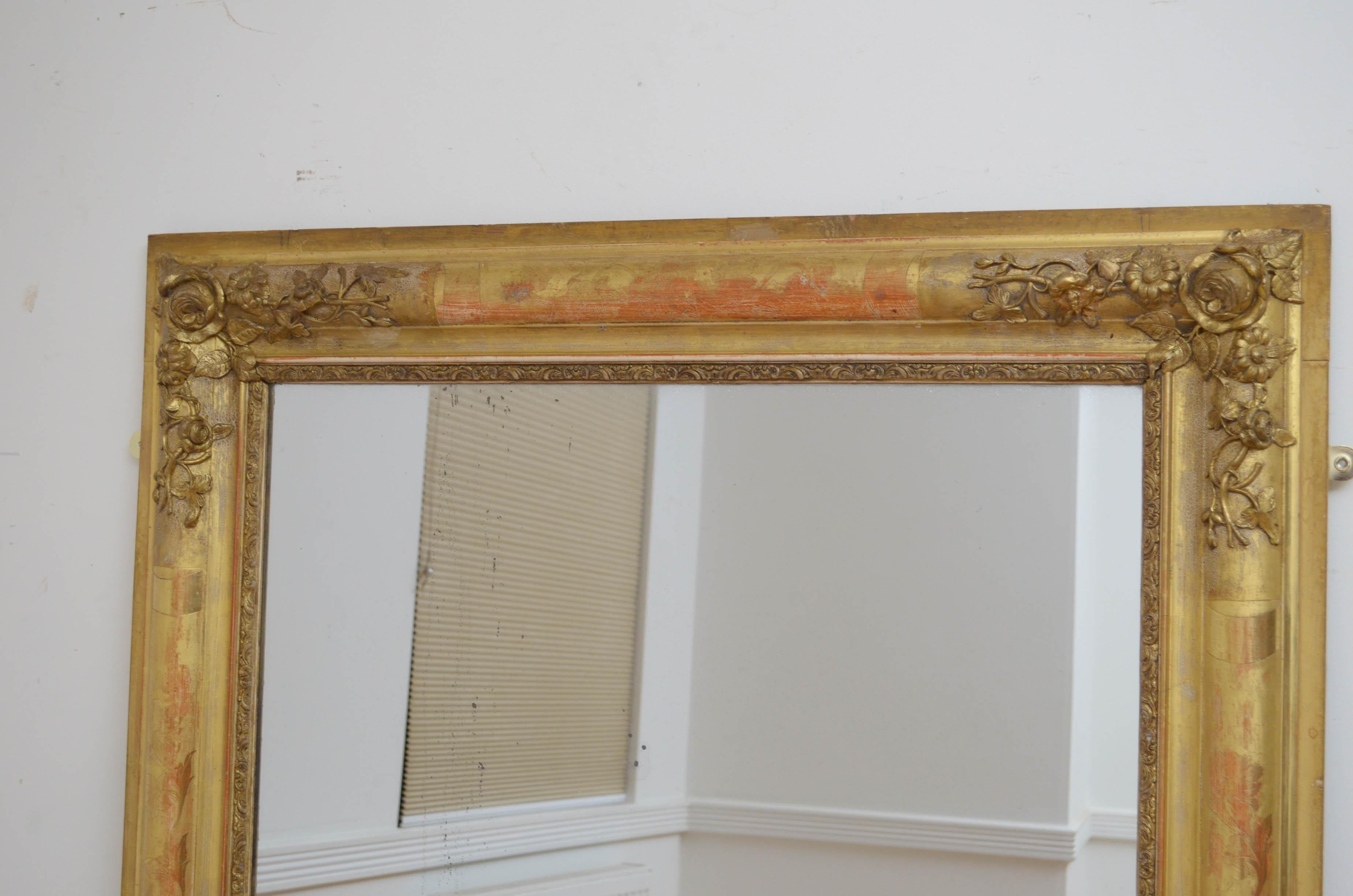 Wandspiegel aus vergoldetem Holz, XIX. Jahrhundert im Angebot 2