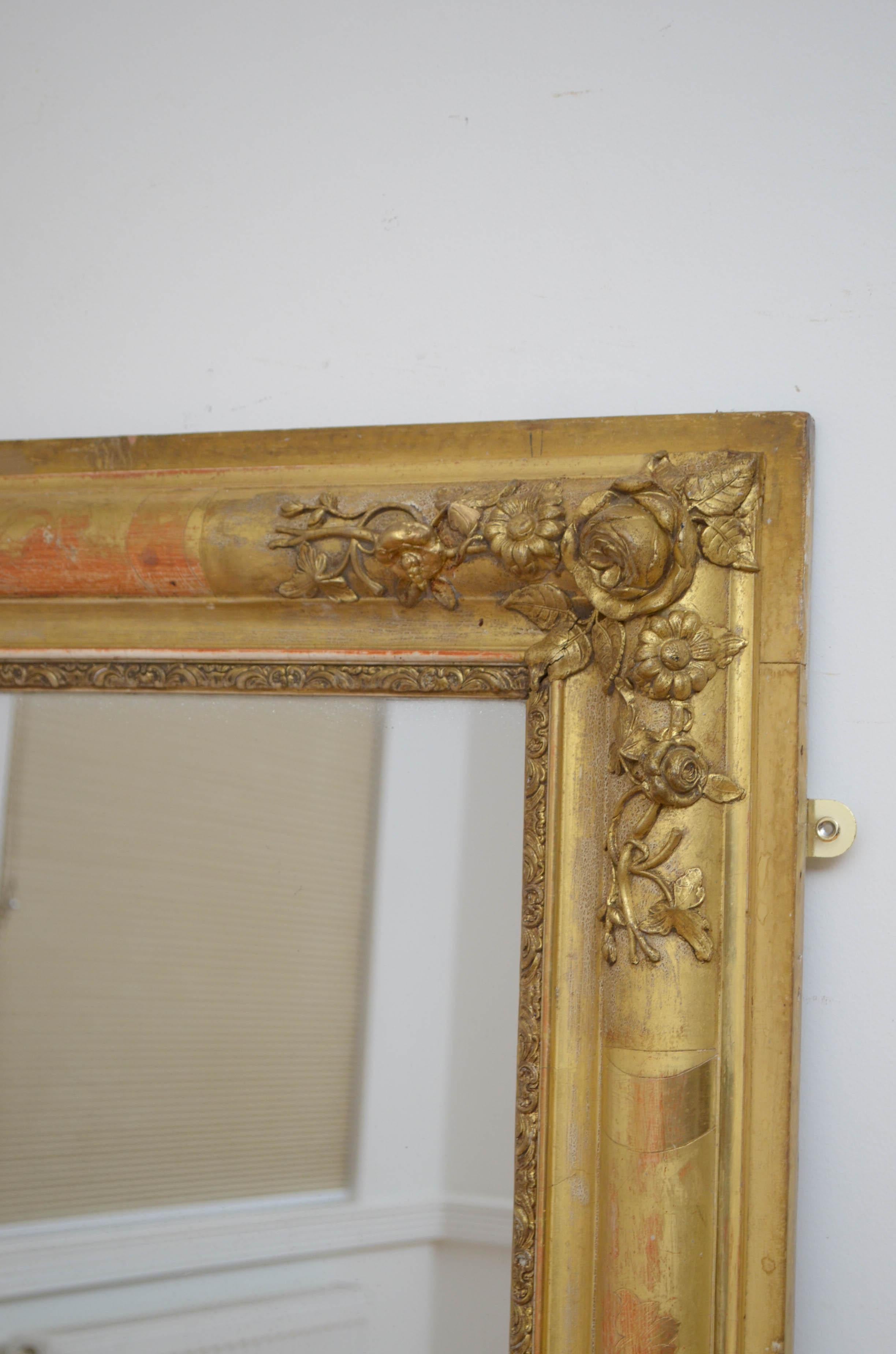 Wandspiegel aus vergoldetem Holz, XIX. Jahrhundert im Angebot 3