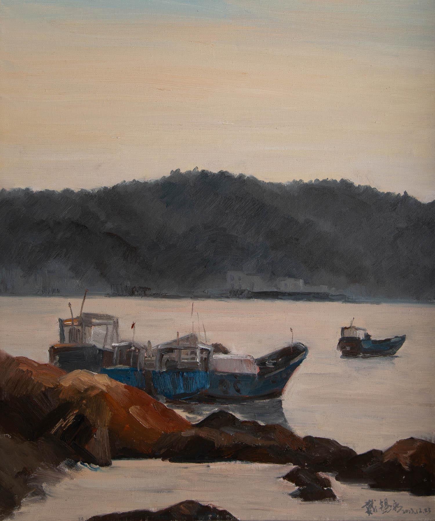 Xiyong Dai, Impressionistisches Original-Ölgemälde auf Leinwand, „Seaside“ im Angebot 1