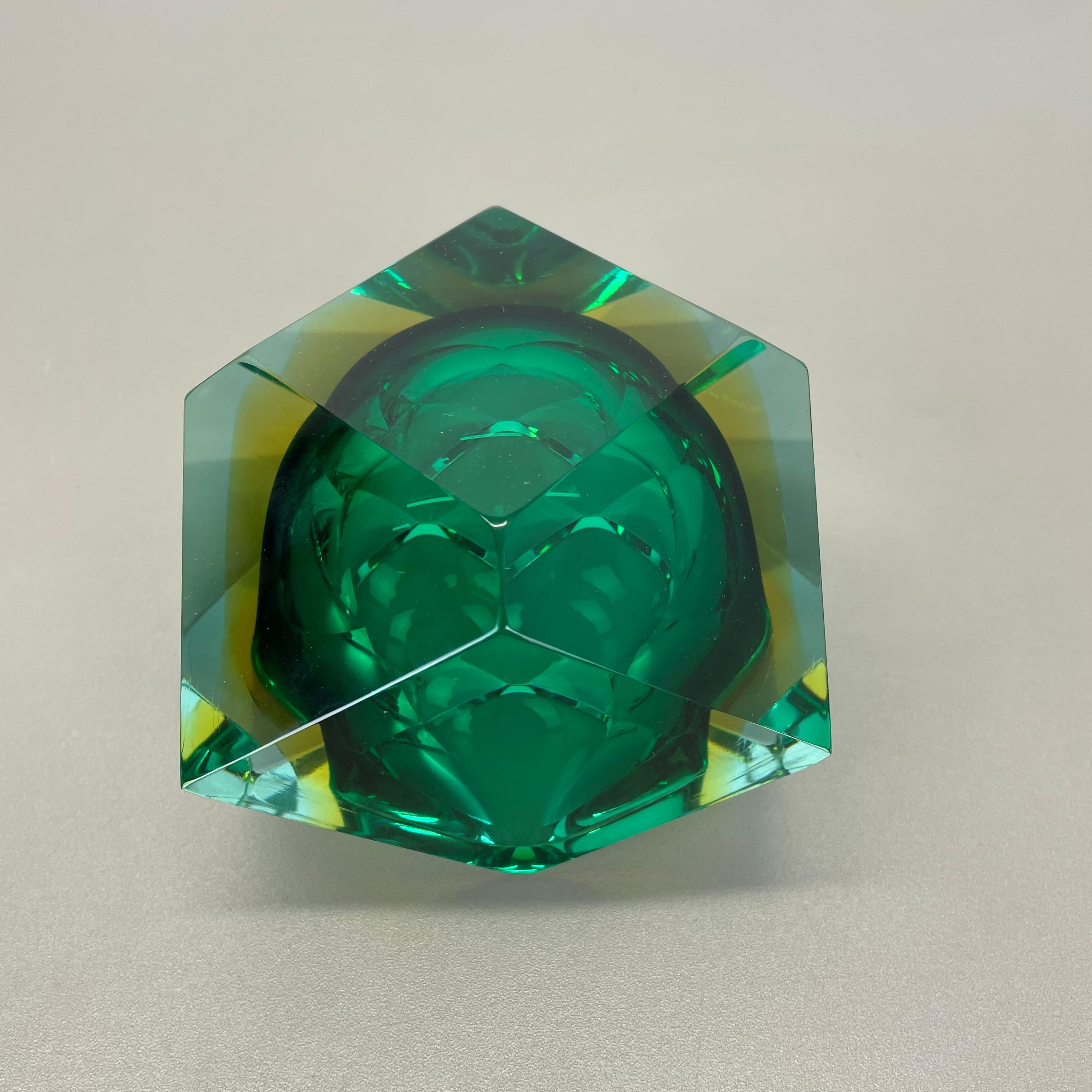 XL 1,6 kg Murano Glass Sommerso Aschenbecher von Luigi Mandruzzato, Italien, 1970er Jahre im Angebot 7