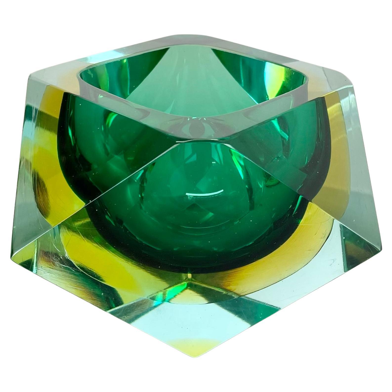 Cenicero de cuenco XL 1,6 kg Murano Glass Sommerso de Luigi Mandruzzato, Italia, años 70