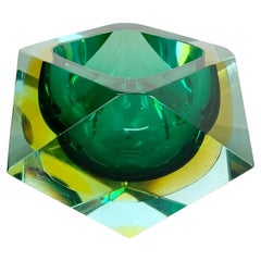 Cenicero de cuenco XL 1,6 kg Murano Glass Sommerso de Luigi Mandruzzato, Italia, años 70
