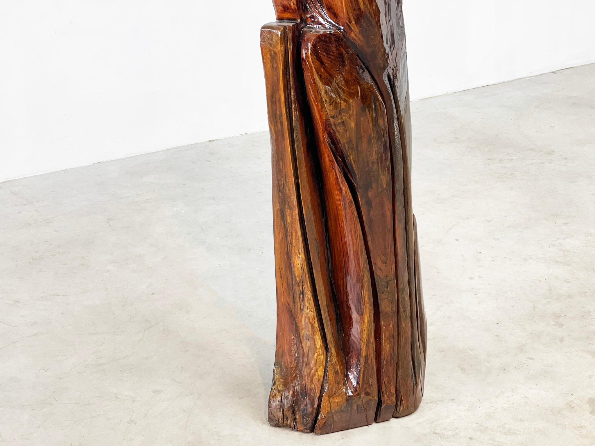 XL 170cm Belgian wooden sculpture In Good Condition For Sale In Nijlen, VAN