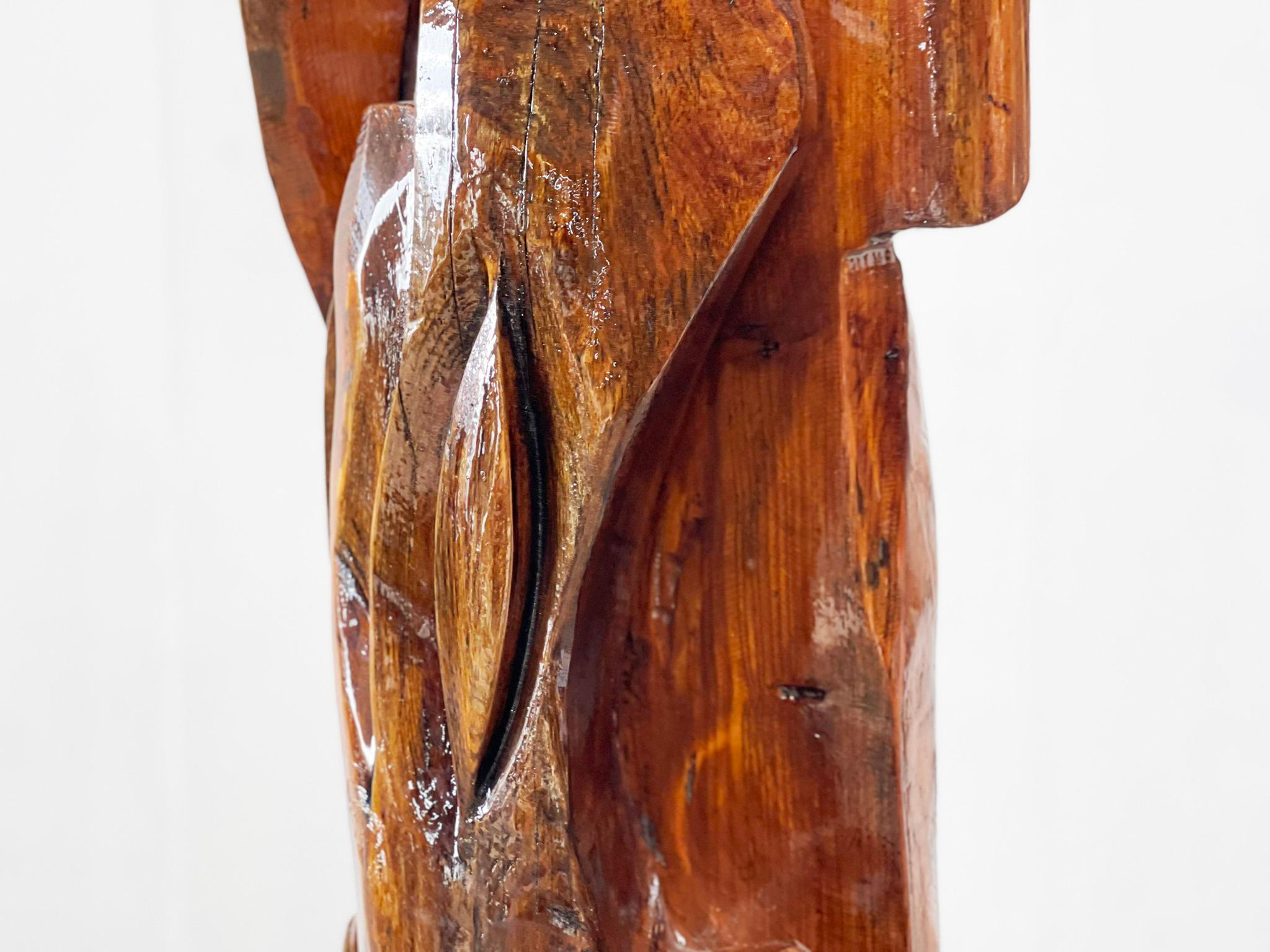XL 170cm Belgian wooden sculpture For Sale 2