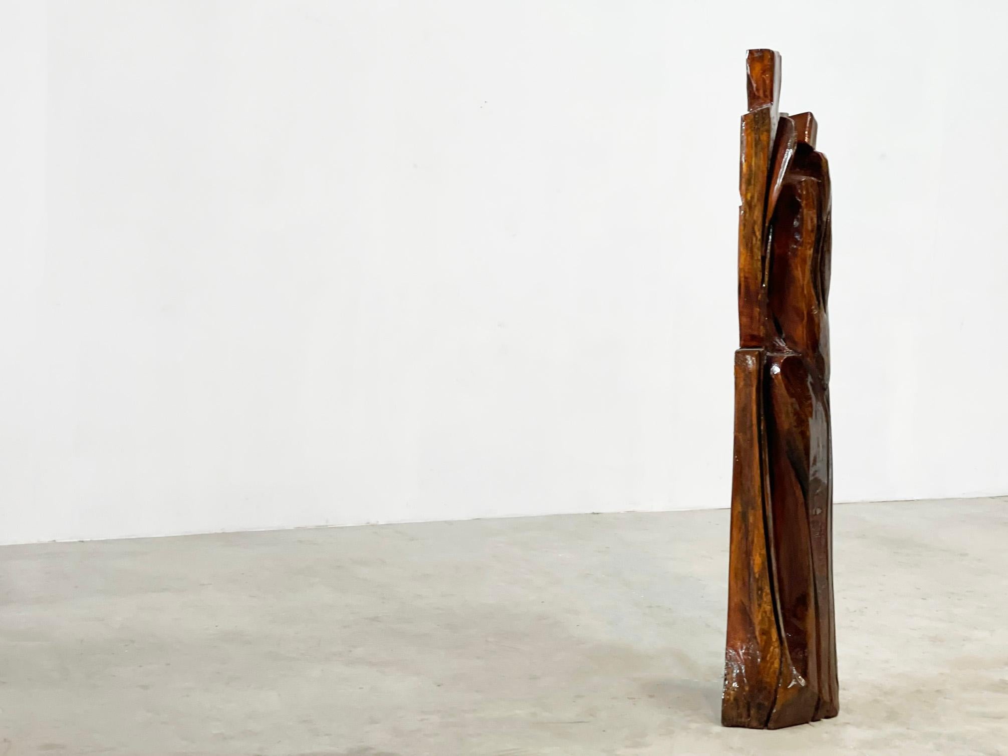XL 170cm Belgian wooden sculpture For Sale 3