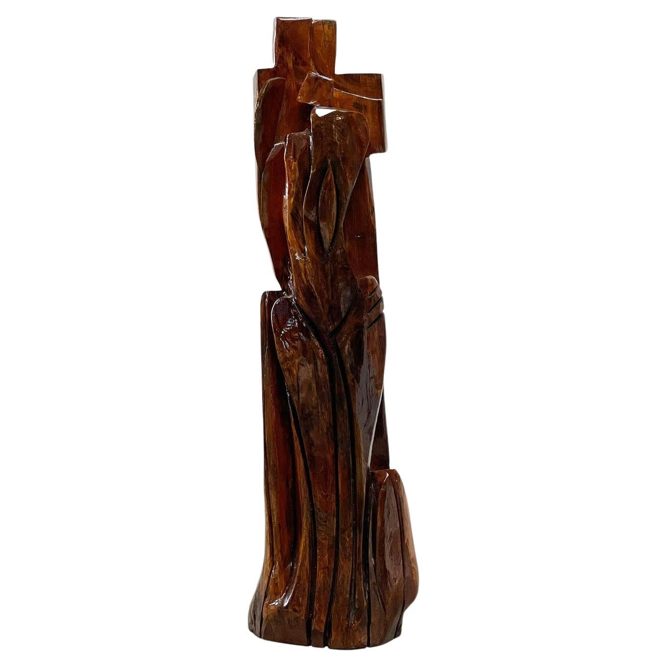 XL 170cm Belgian wooden sculpture For Sale