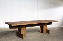 XL 18-Seat Indoor/Outdoor Brutalist Wood Dining Table-He Hereenhuis