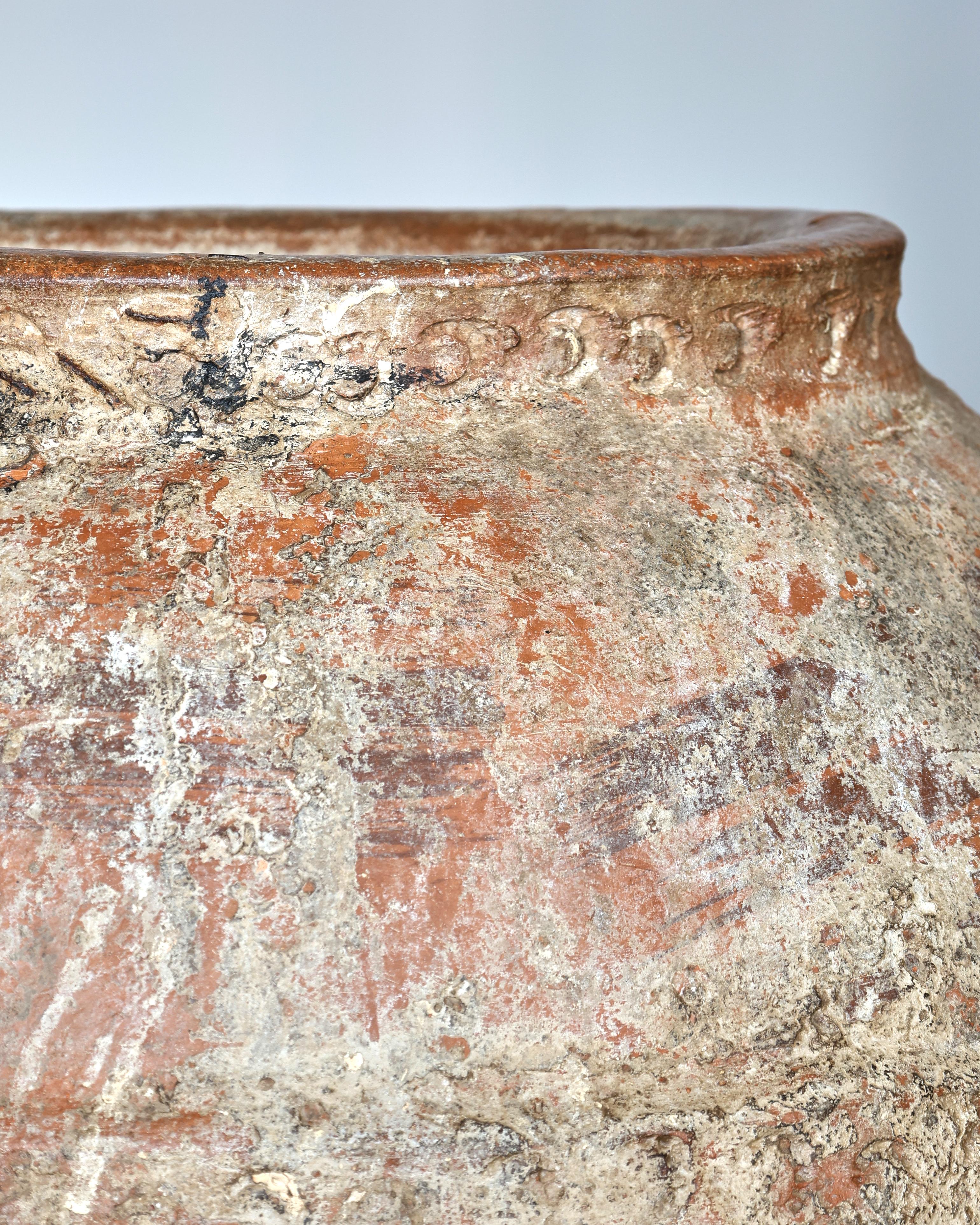 XL 18th C. Calanda Vessel/Pot Wabi Sabi In Good Condition For Sale In London, GB