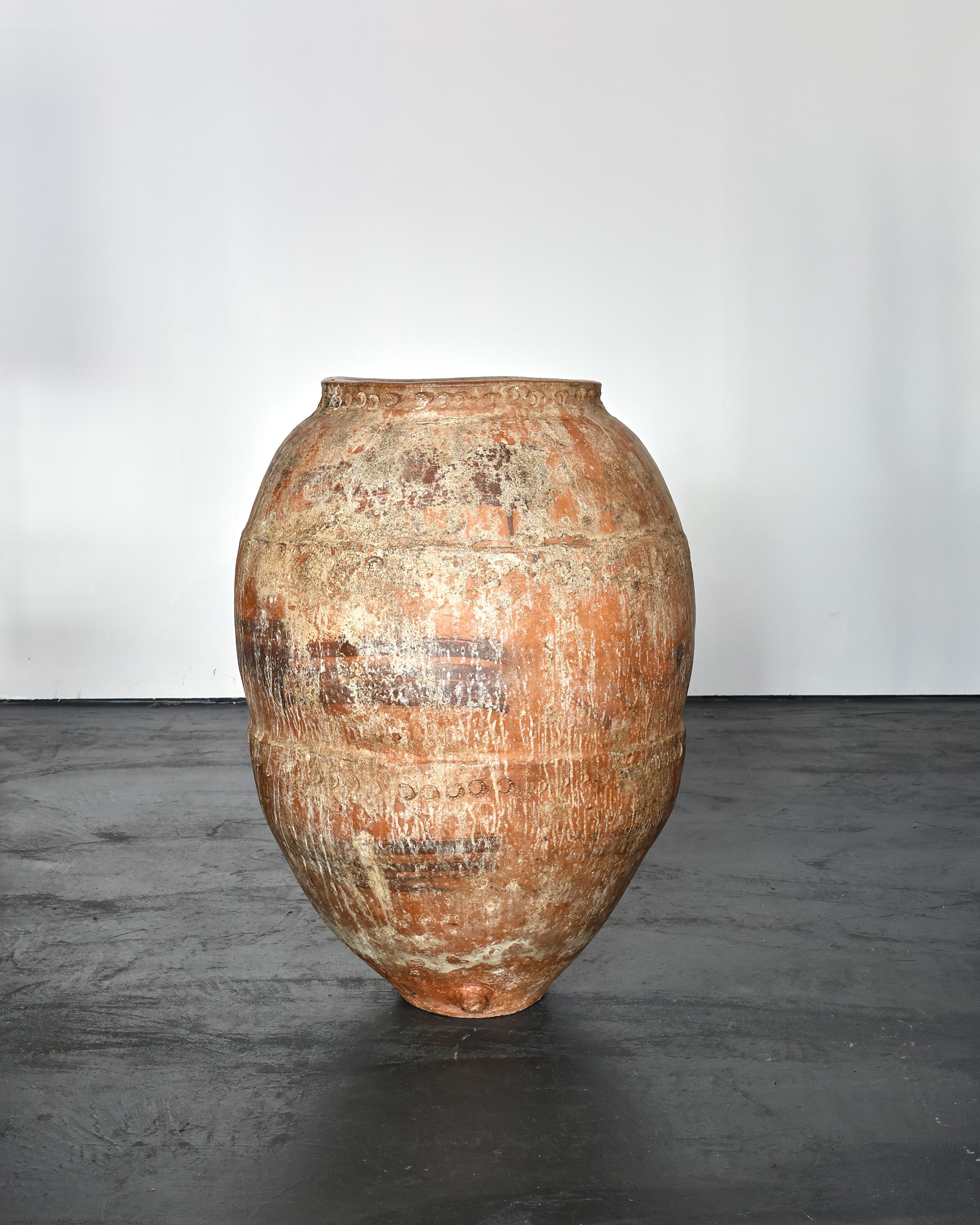 18th Century and Earlier XL 18th C. Calanda Vessel/Pot Wabi Sabi For Sale