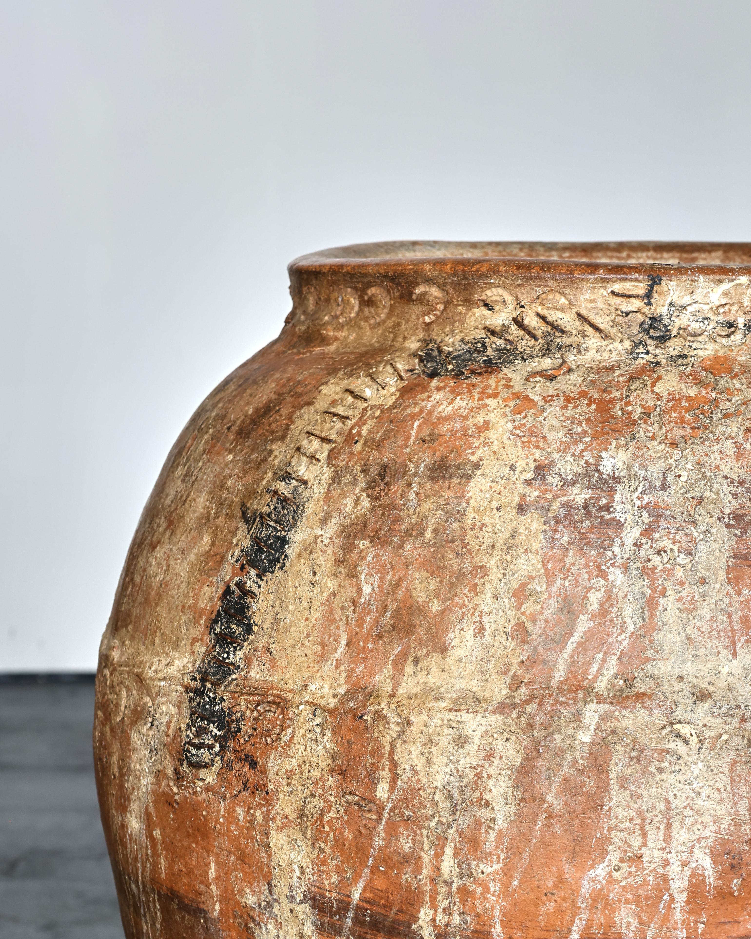 Terracotta XL 18th C. Calanda Vessel/Pot Wabi Sabi For Sale