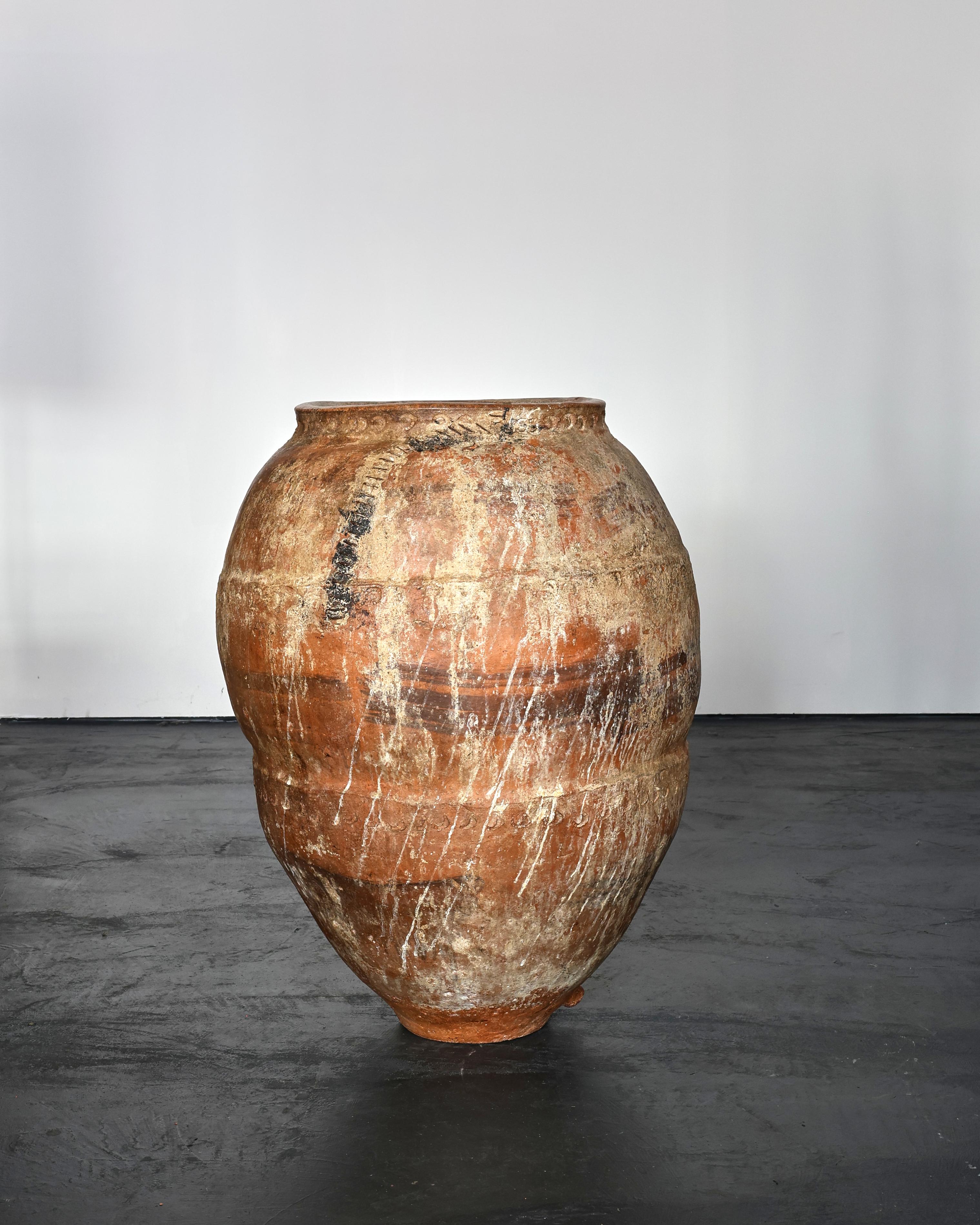 XL 18th C. Calanda Vessel/Pot Wabi Sabi For Sale 1