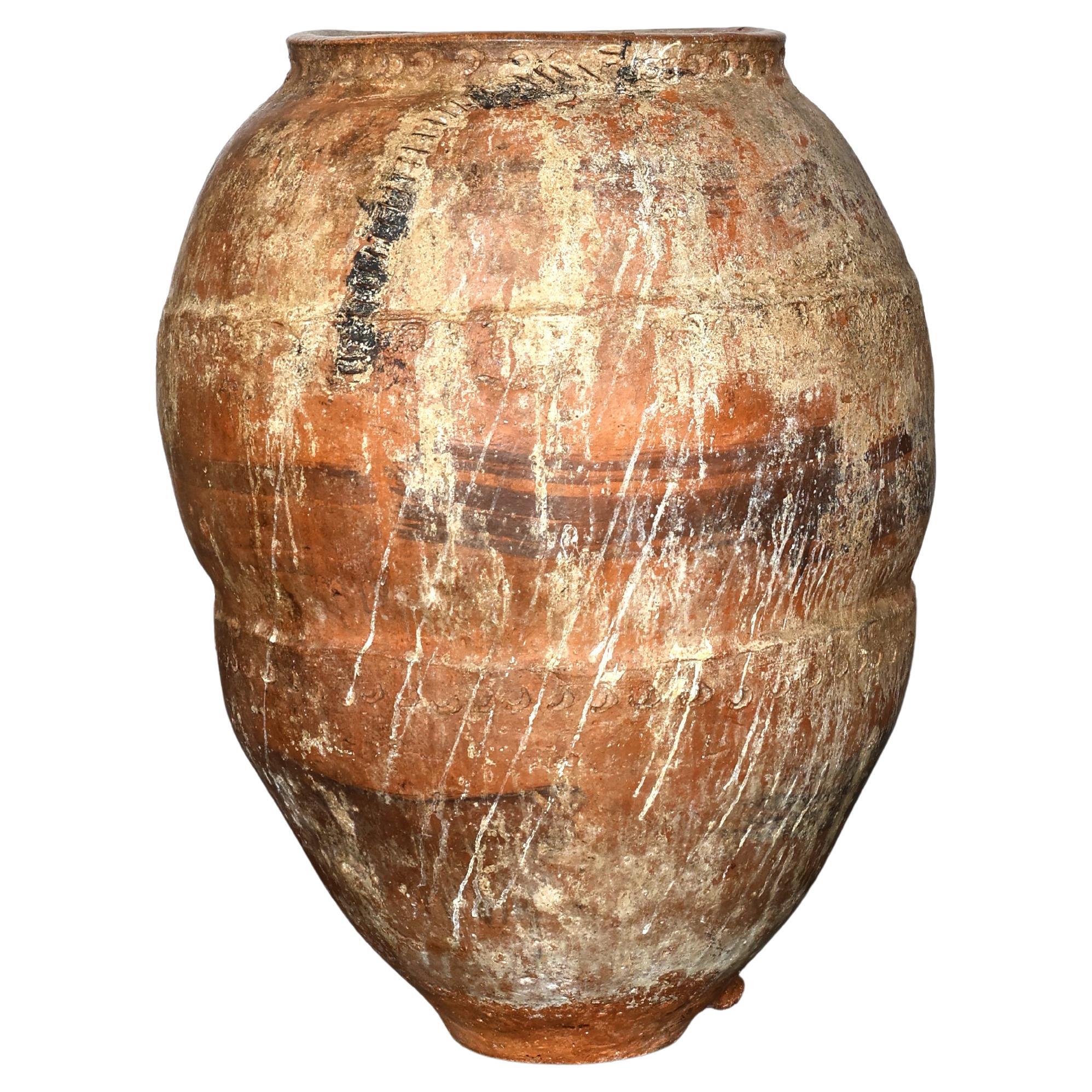 XL 18th C. Calanda Vessel/Pot Wabi Sabi For Sale