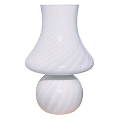 XL 1960s Milky White Swirled Murano Glass by Vetro Artistico