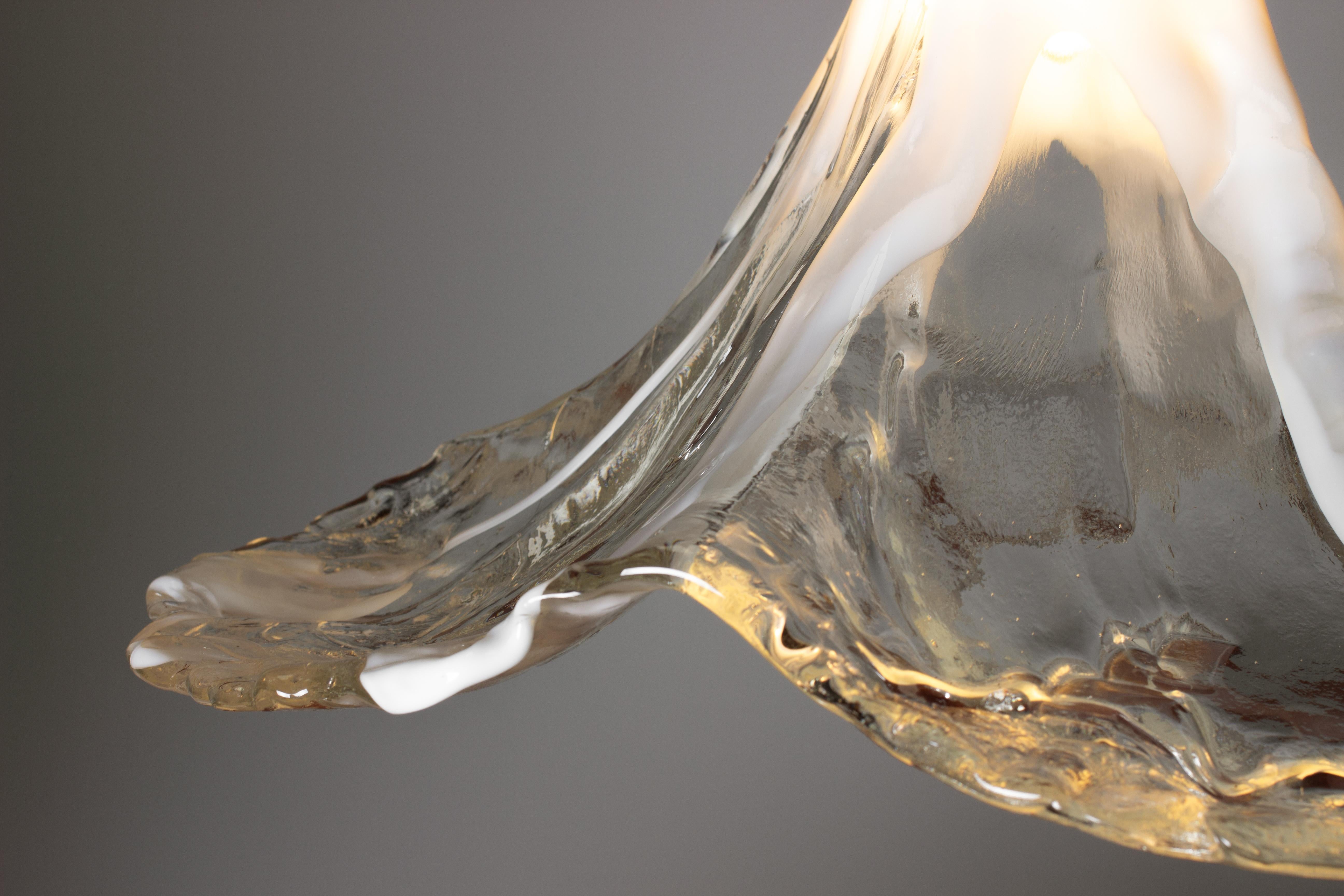 XL 1970s Tulip Murano Glass Pendant Lamp by Carlo Nason for Mazzega 2