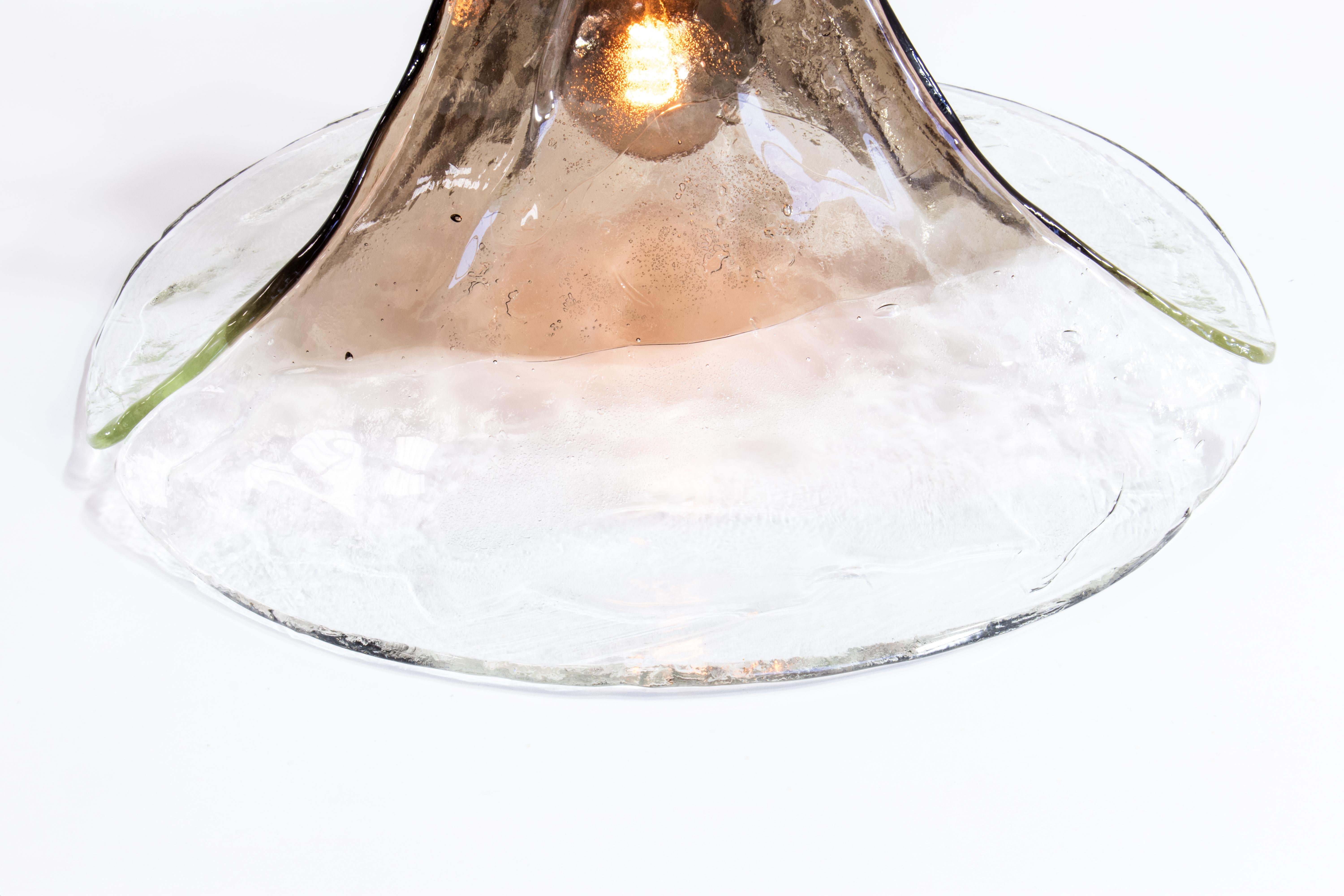 Lampada a sospensione XL 1970 in vetro di Murano Tulipano di Carlo Nason per Mazzega in vendita 10