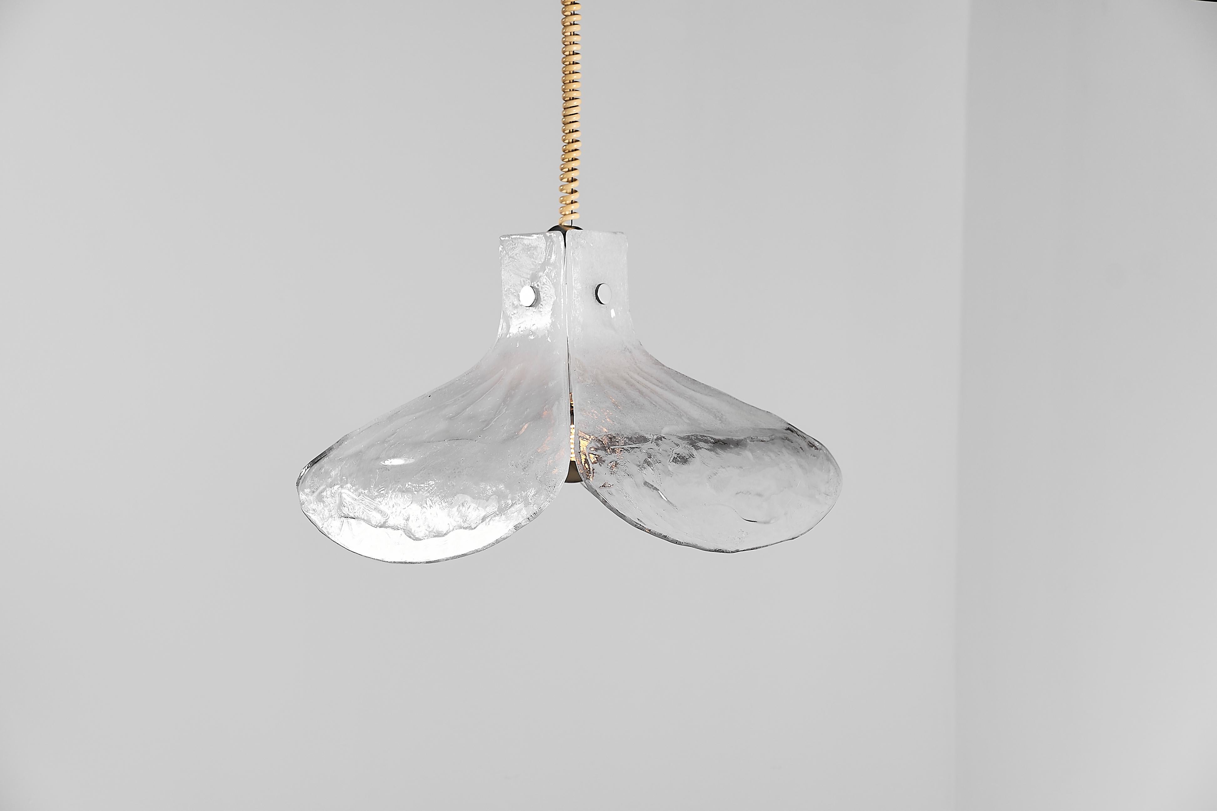 Mid-Century Modern XL 1970s Tulip Murano Glass Pendant Lamp by Carlo Nason for Mazzega