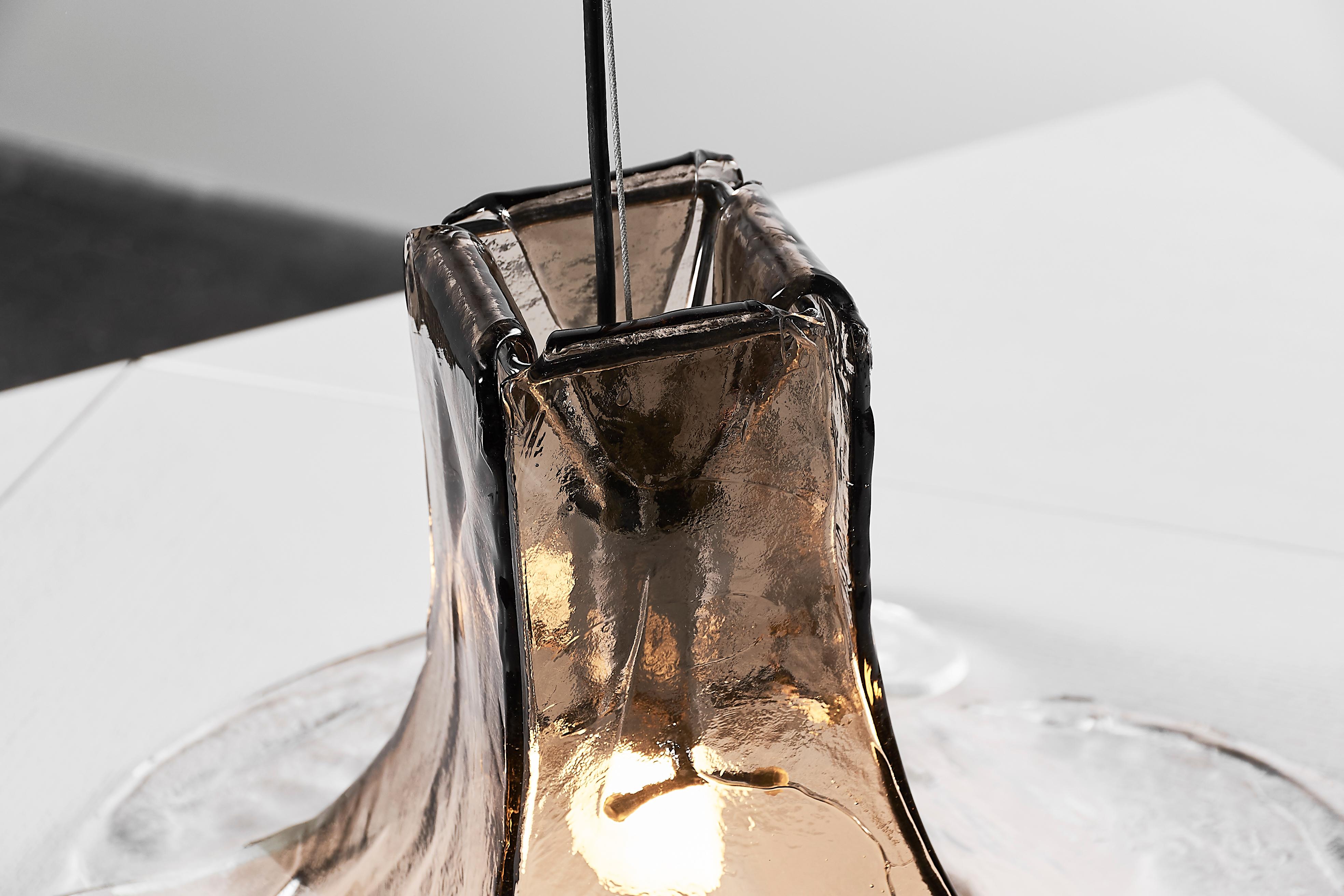 Italian XL 1970s Tulip Murano Glass Pendant Lamp by Carlo Nason for Mazzega