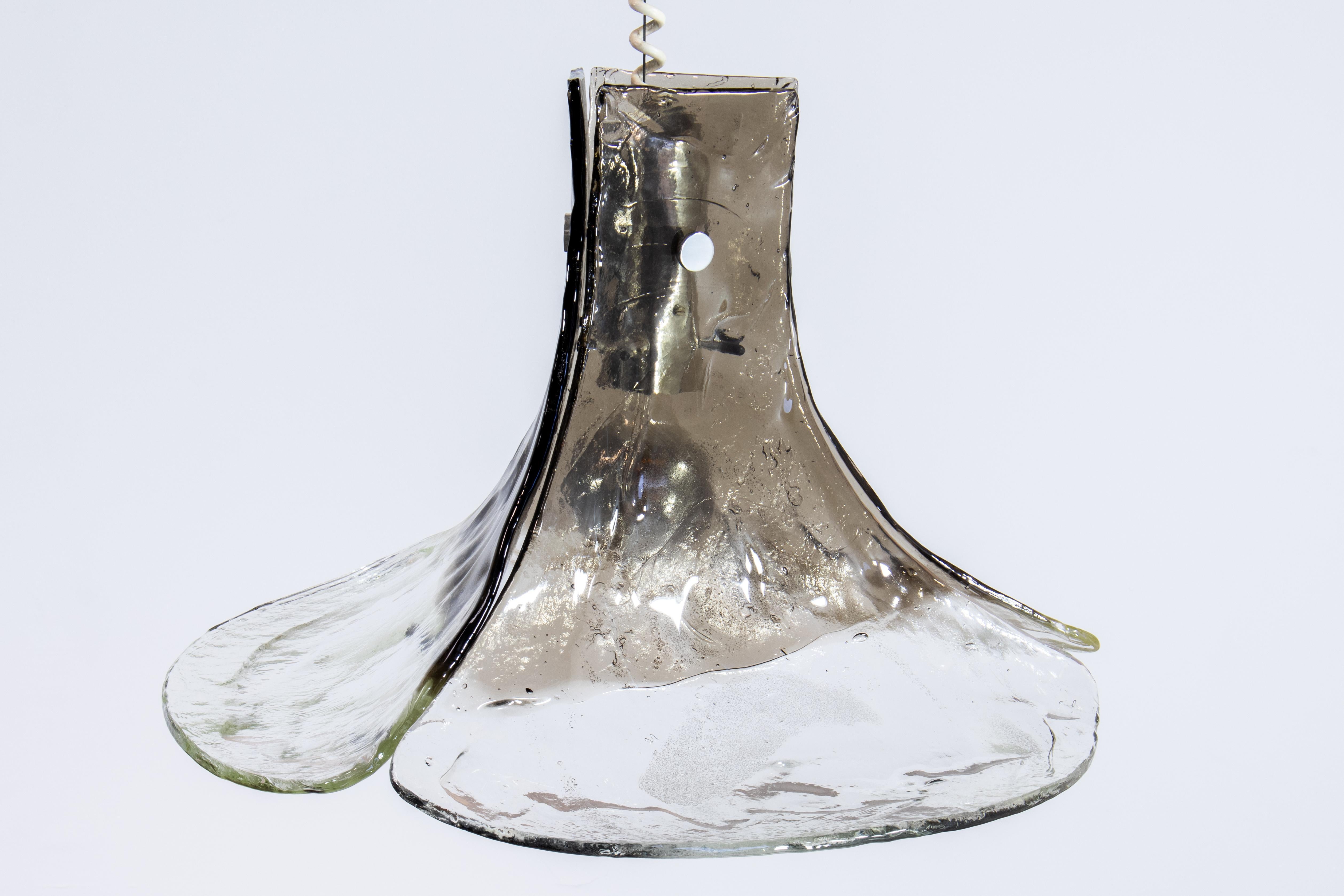 XX secolo Lampada a sospensione XL 1970 in vetro di Murano Tulipano di Carlo Nason per Mazzega in vendita