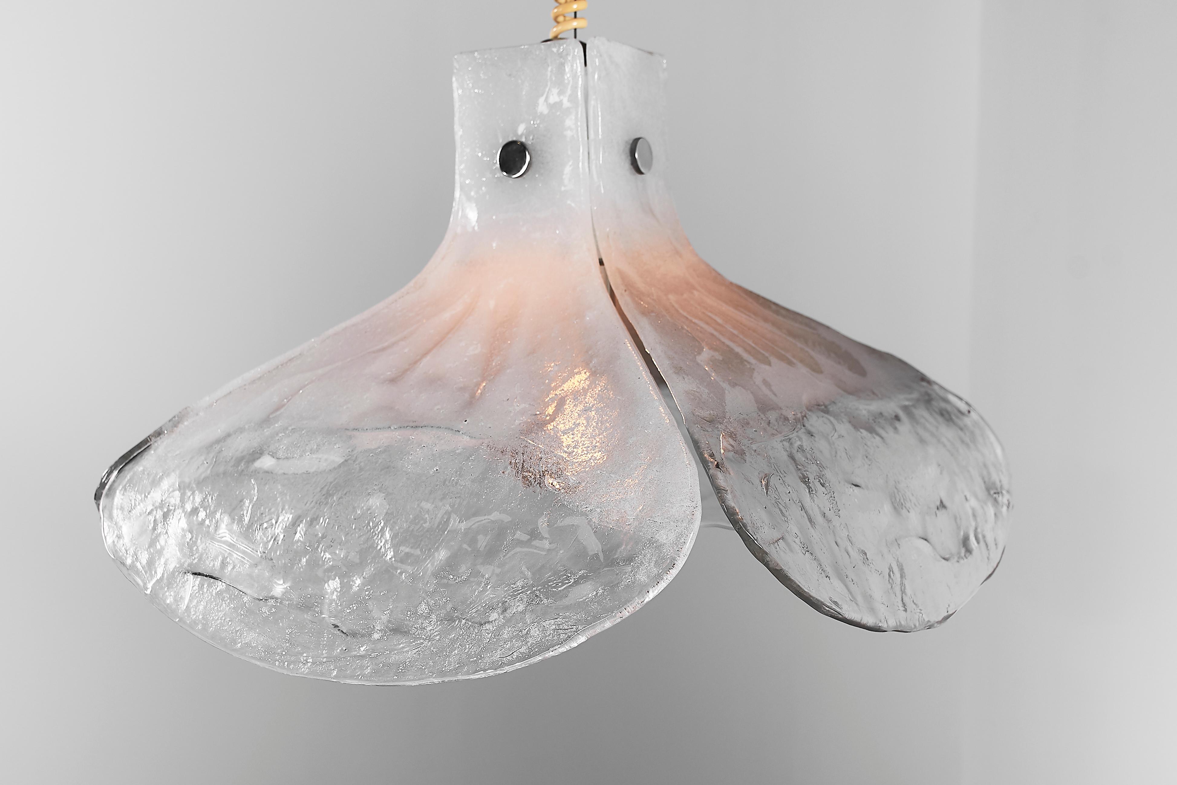 XL 1970s Tulip Murano Glass Pendant Lamp by Carlo Nason for Mazzega 1