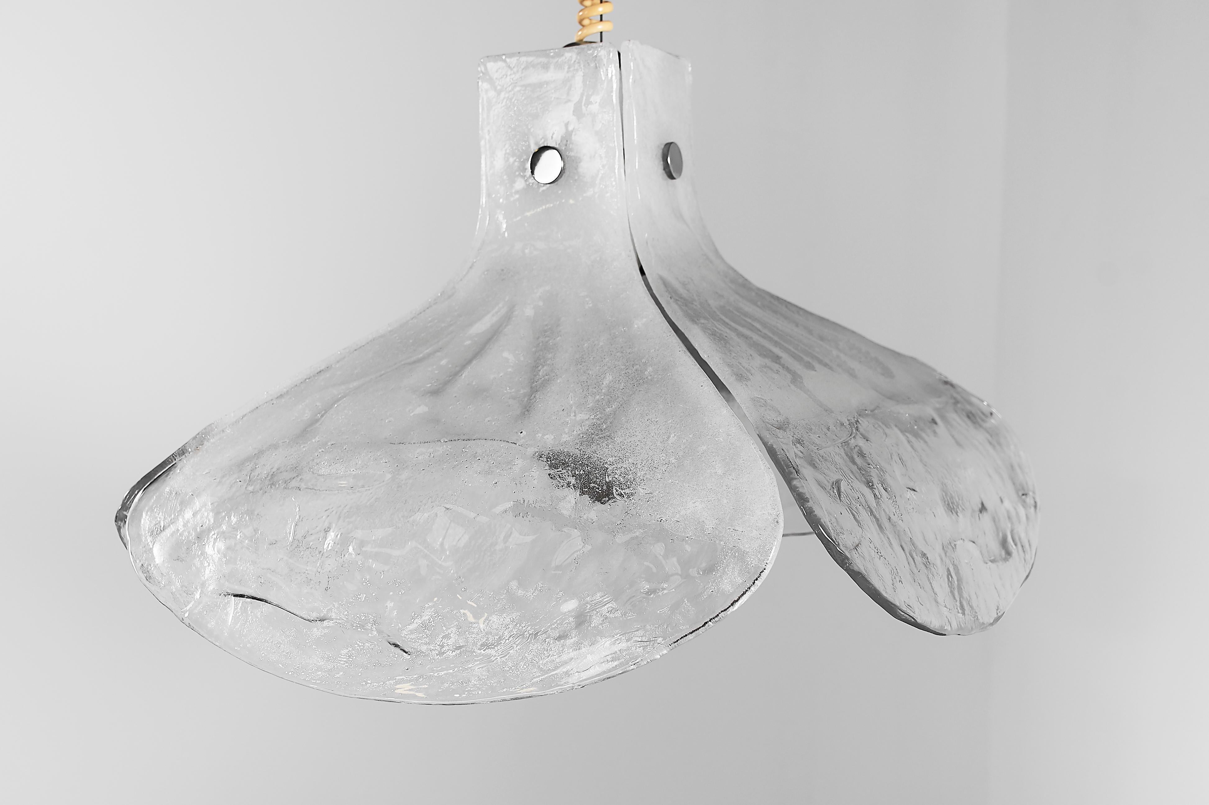 XL 1970s Tulip Murano Glass Pendant Lamp by Carlo Nason for Mazzega 2