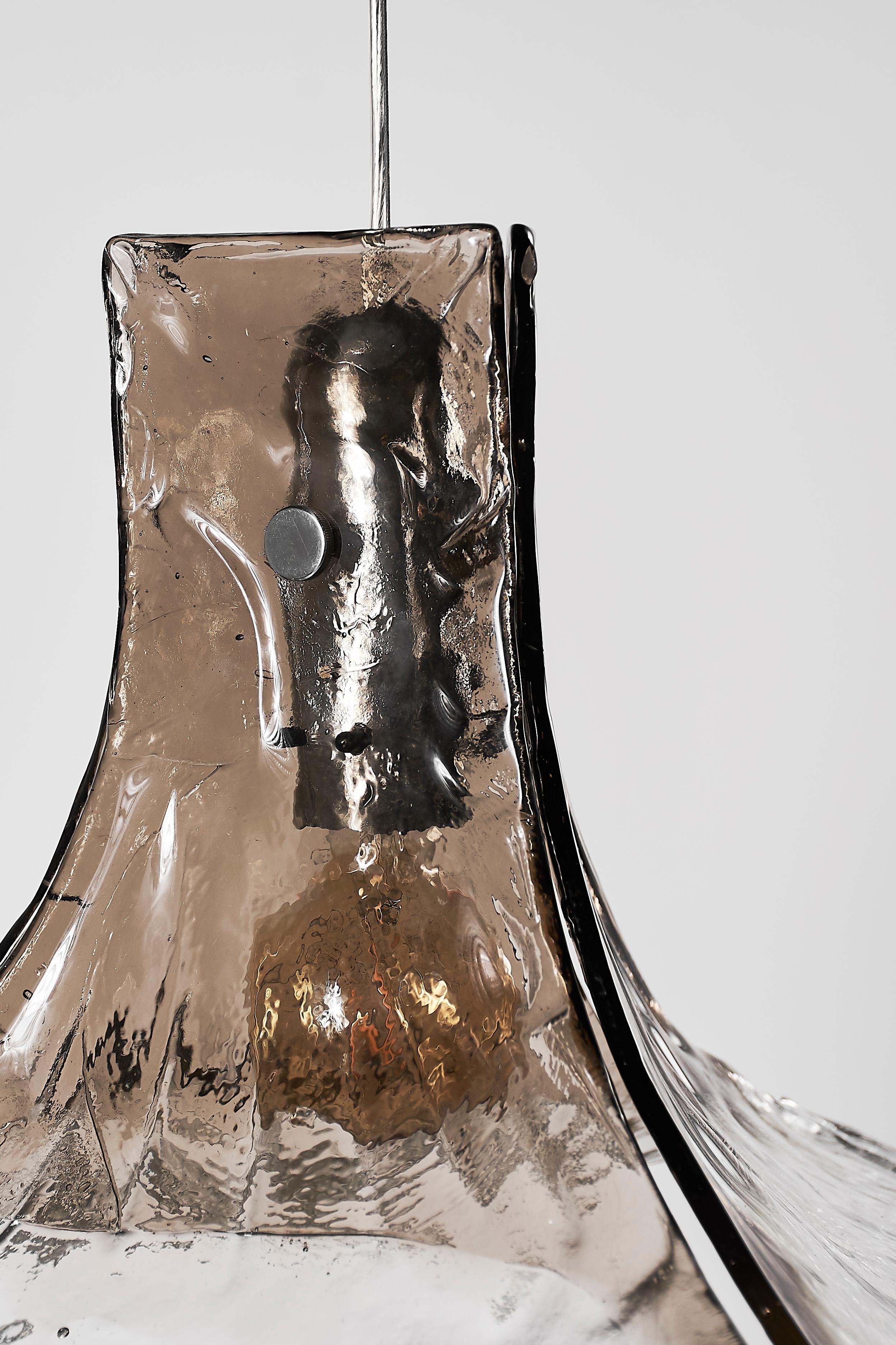 XL 1970s Tulip Murano Glass Pendant Lamp by Carlo Nason for Mazzega 2