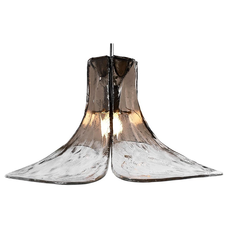 XL 1970s Tulip Murano Glass Pendant Lamp by Carlo Nason for Mazzega For Sale