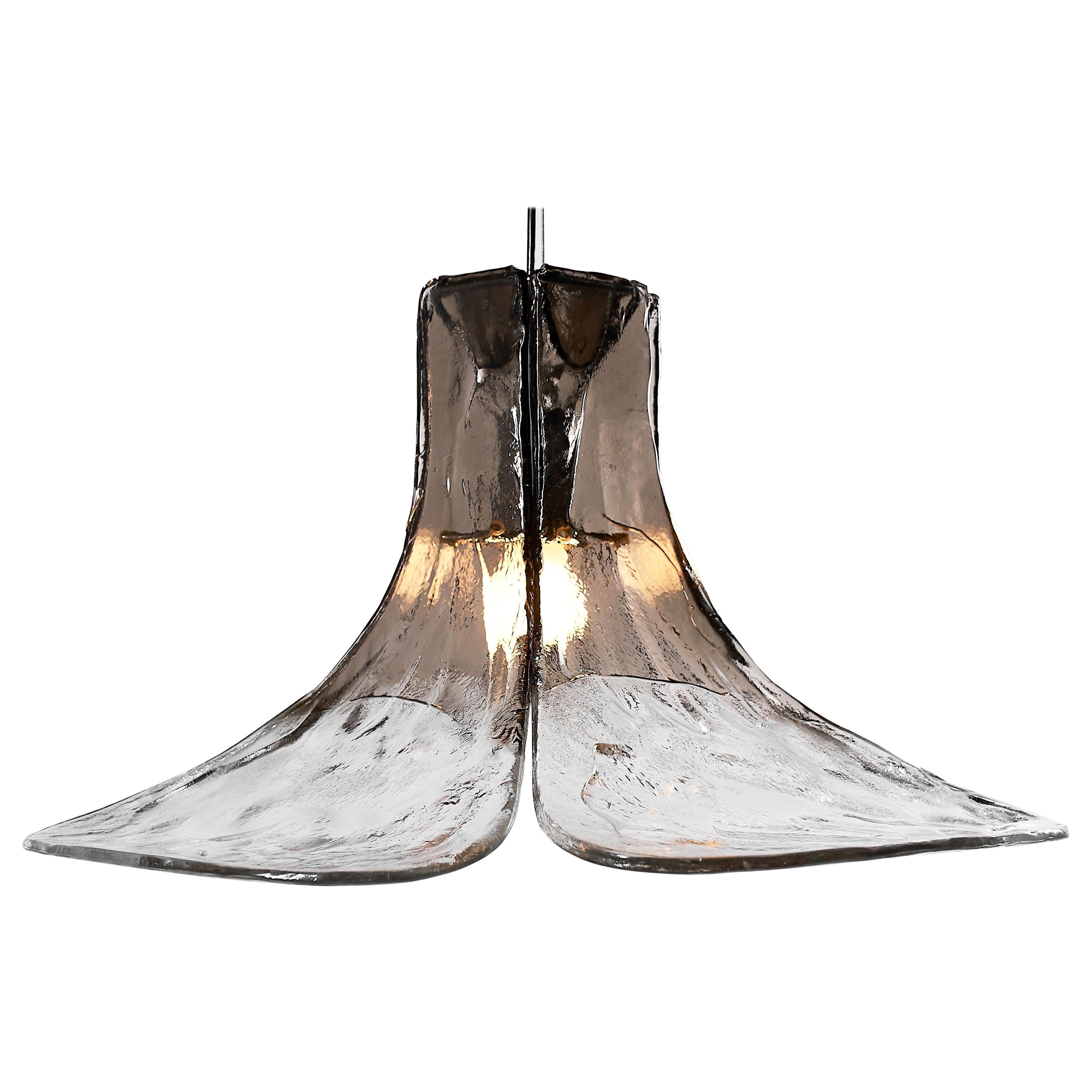 XL 1970s Tulip Murano Glass Pendant Lamp by Carlo Nason for Mazzega