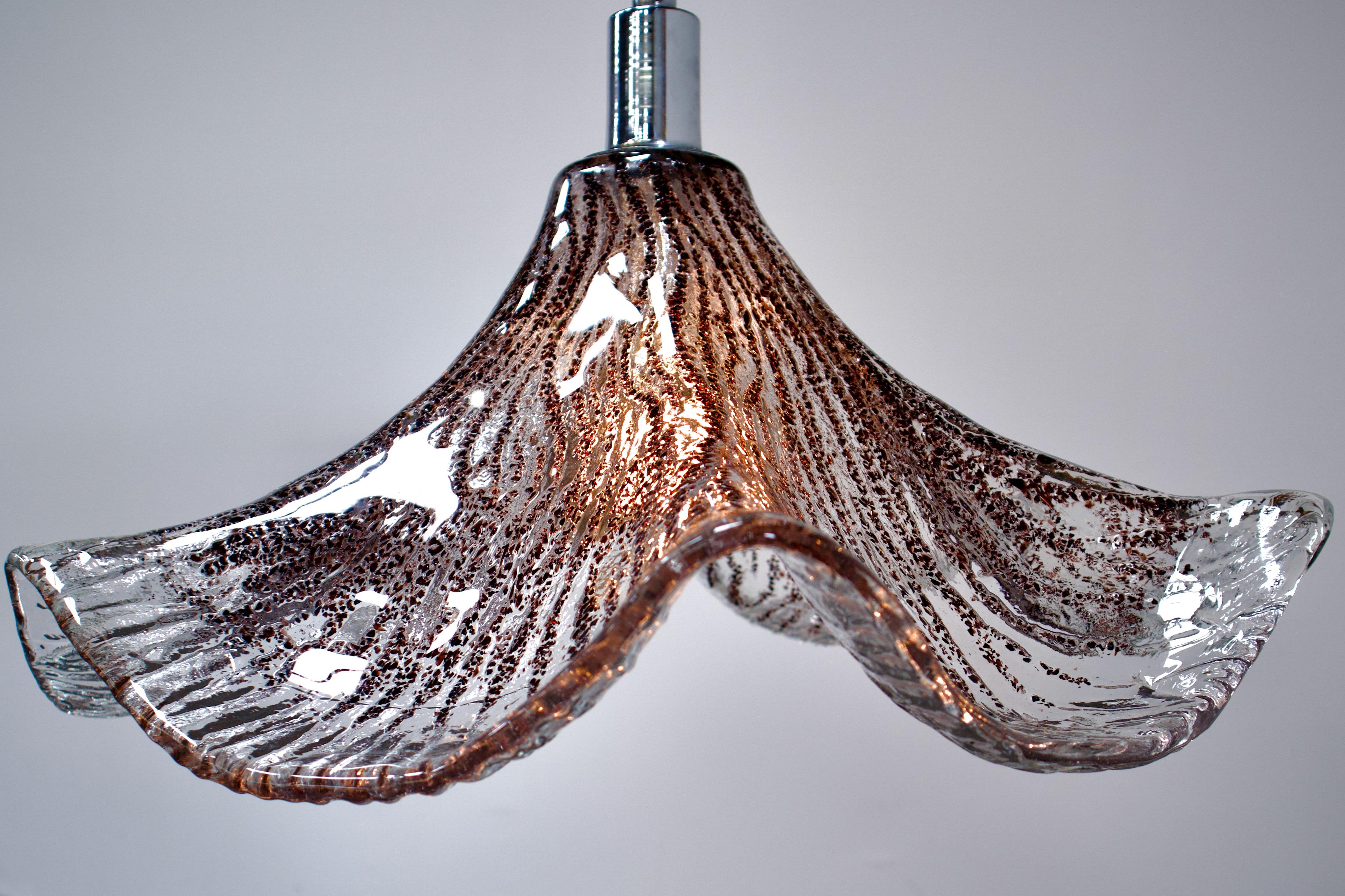 Organic Modern XL 1970s Tulip Murano Glass Pendant Lamp by La Murrina For Sale