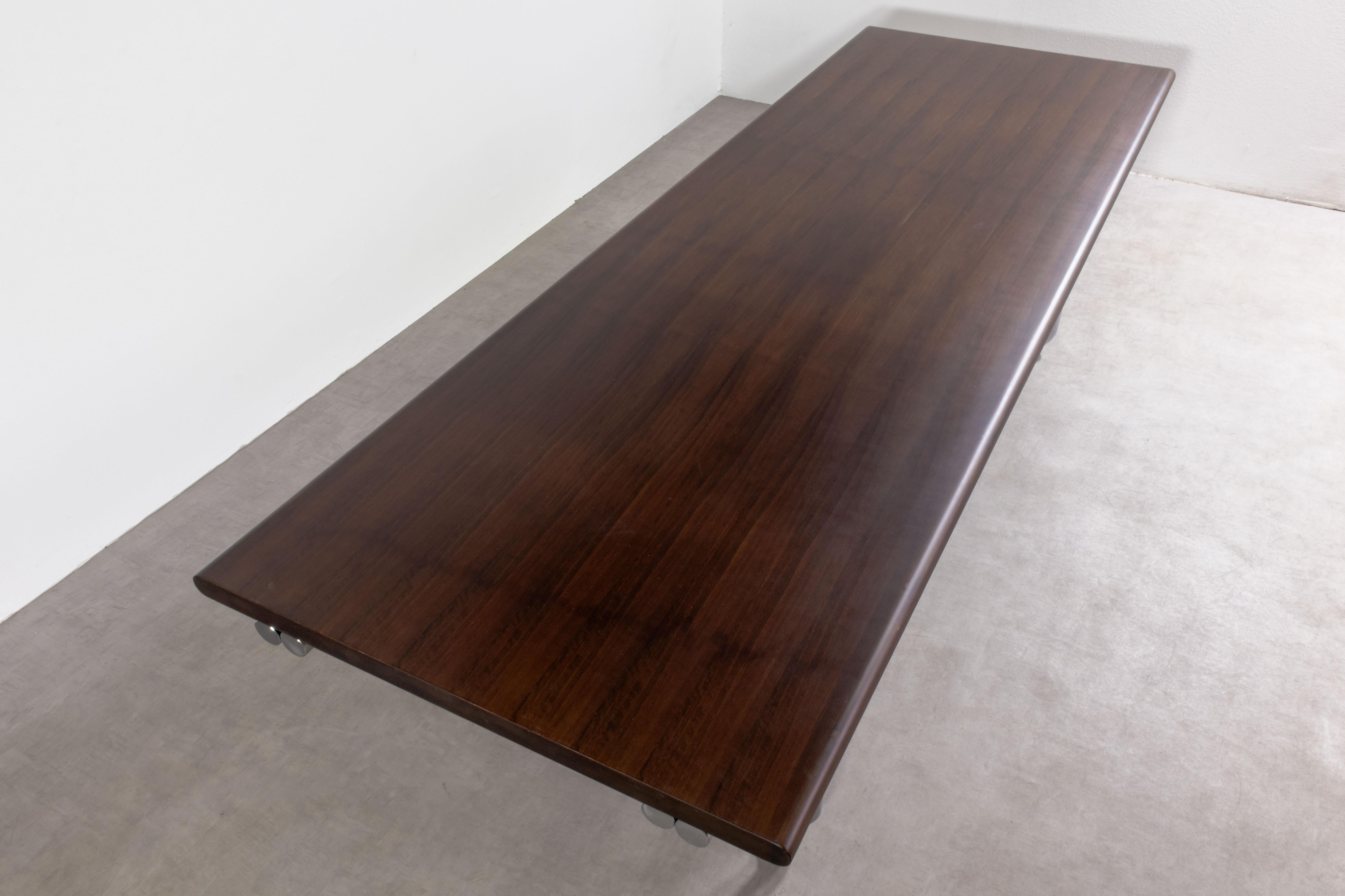 XL 1975 Italian Chrome 12-Seat Conference / Dining Table for Anonima Castelli For Sale 5