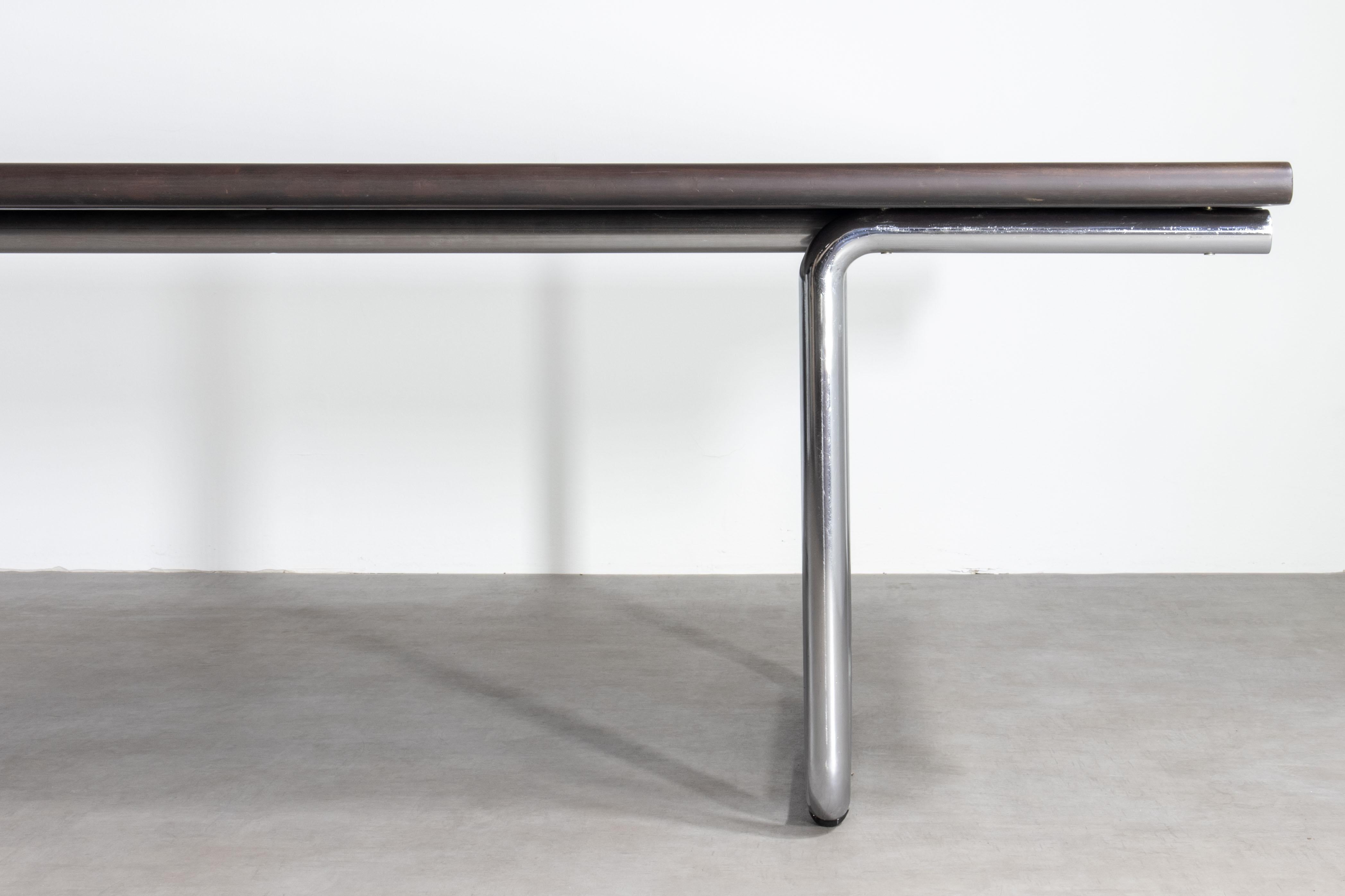 XL 1975 Italian Chrome 12-Seat Conference / Dining Table for Anonima Castelli For Sale 8