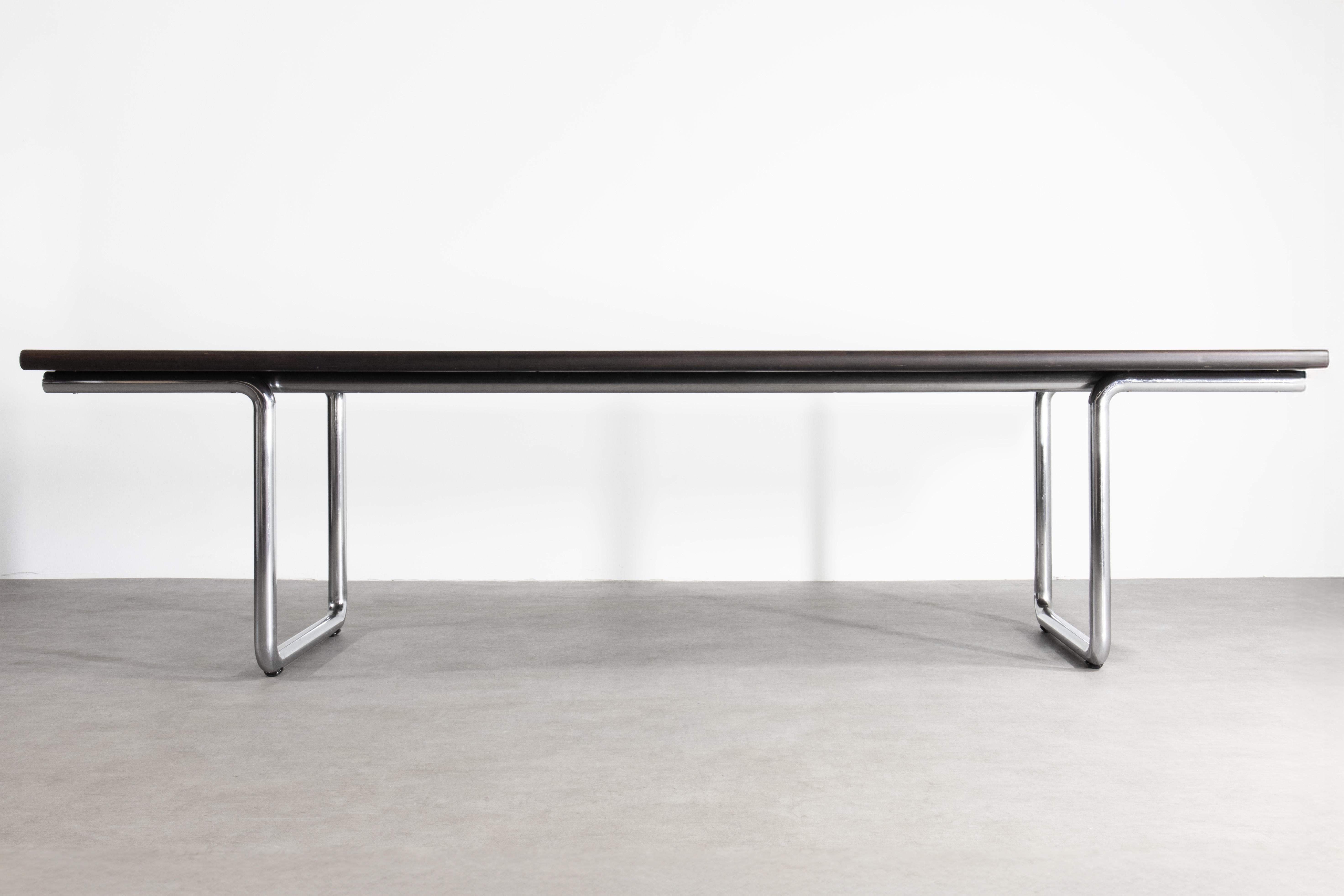 Mid-Century Modern XL 1975 Italian Chrome 12-Seat Conference / Dining Table for Anonima Castelli For Sale