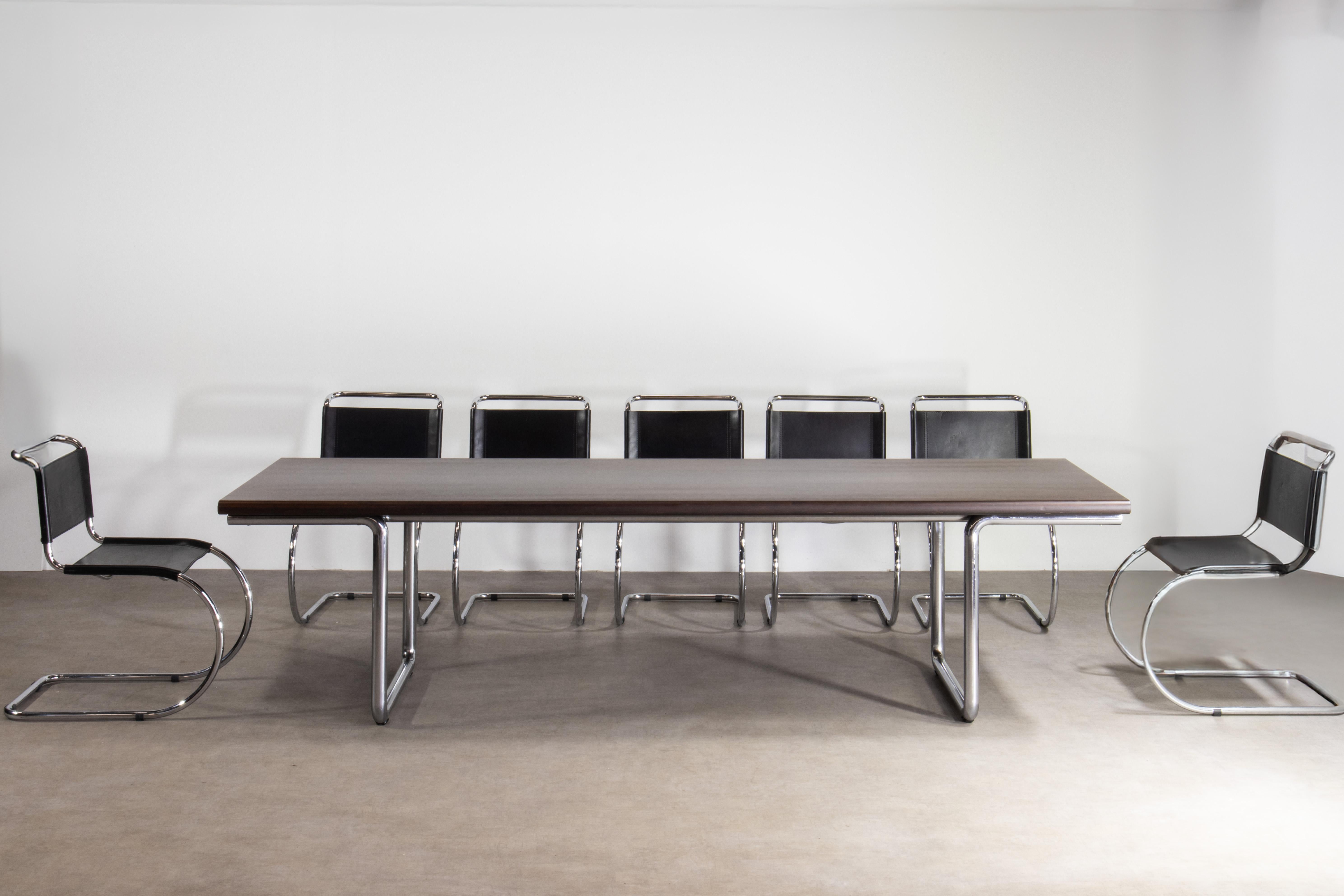 Late 20th Century XL 1975 Italian Chrome 12-Seat Conference / Dining Table for Anonima Castelli For Sale
