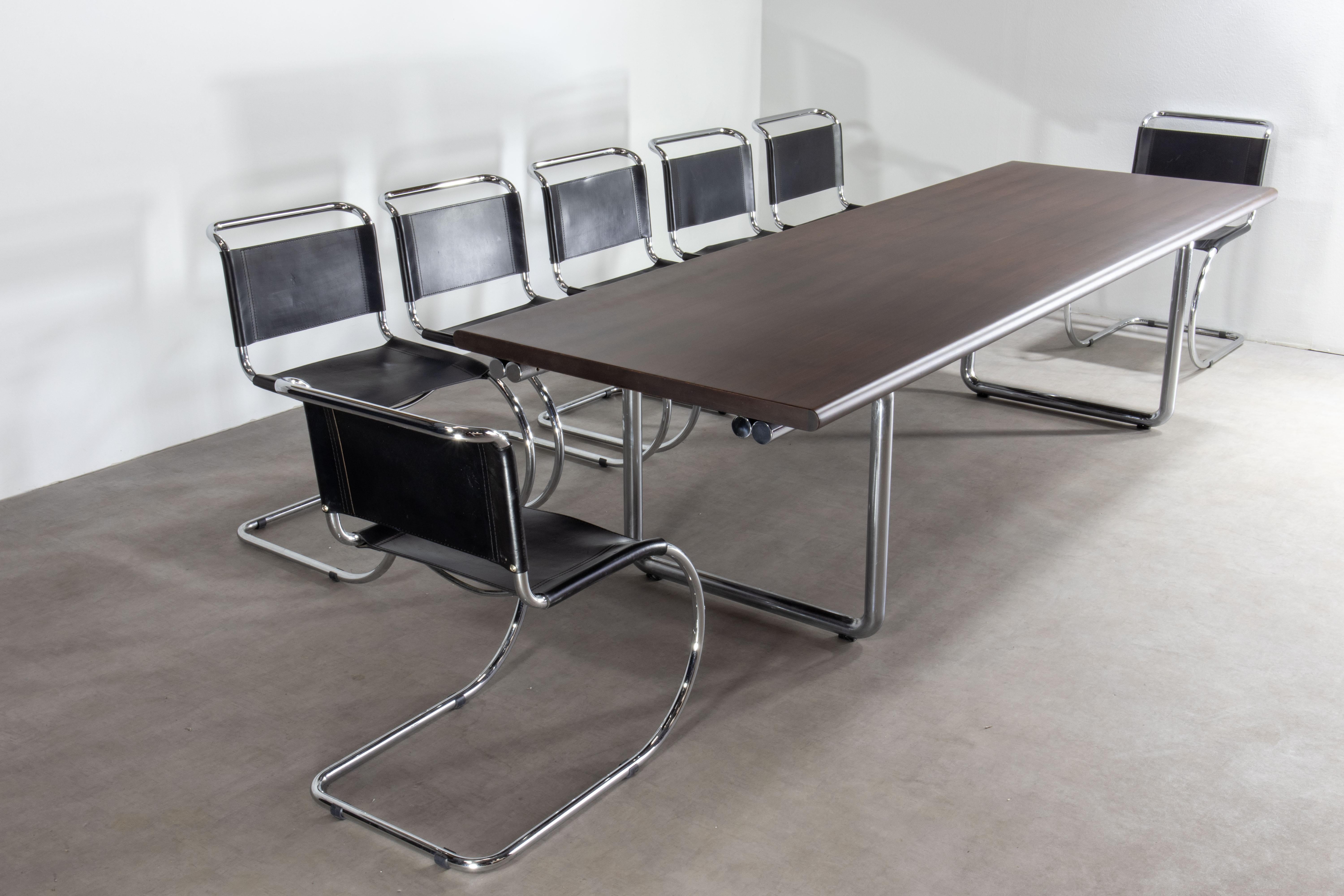XL 1975 Italian Chrome 12-Seat Conference / Dining Table for Anonima Castelli For Sale 1
