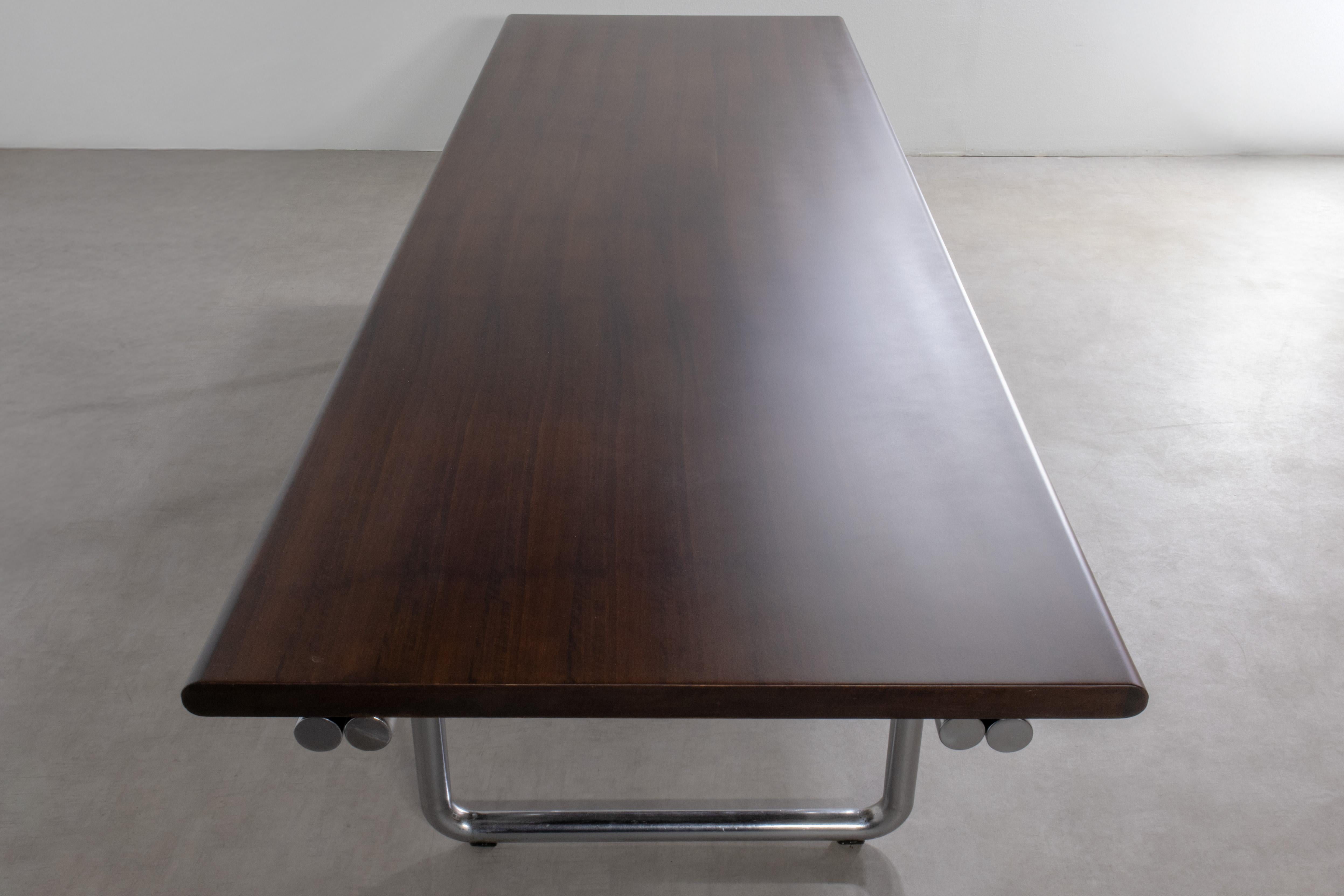 XL 1975 Italian Chrome 12-Seat Conference / Dining Table for Anonima Castelli For Sale 4