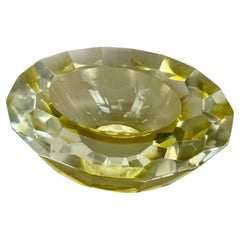 Ciotola XL 2,4 kg in Murano Glass Sommerso giallo DIAMOND Flavio Poli, Italia, anni '70