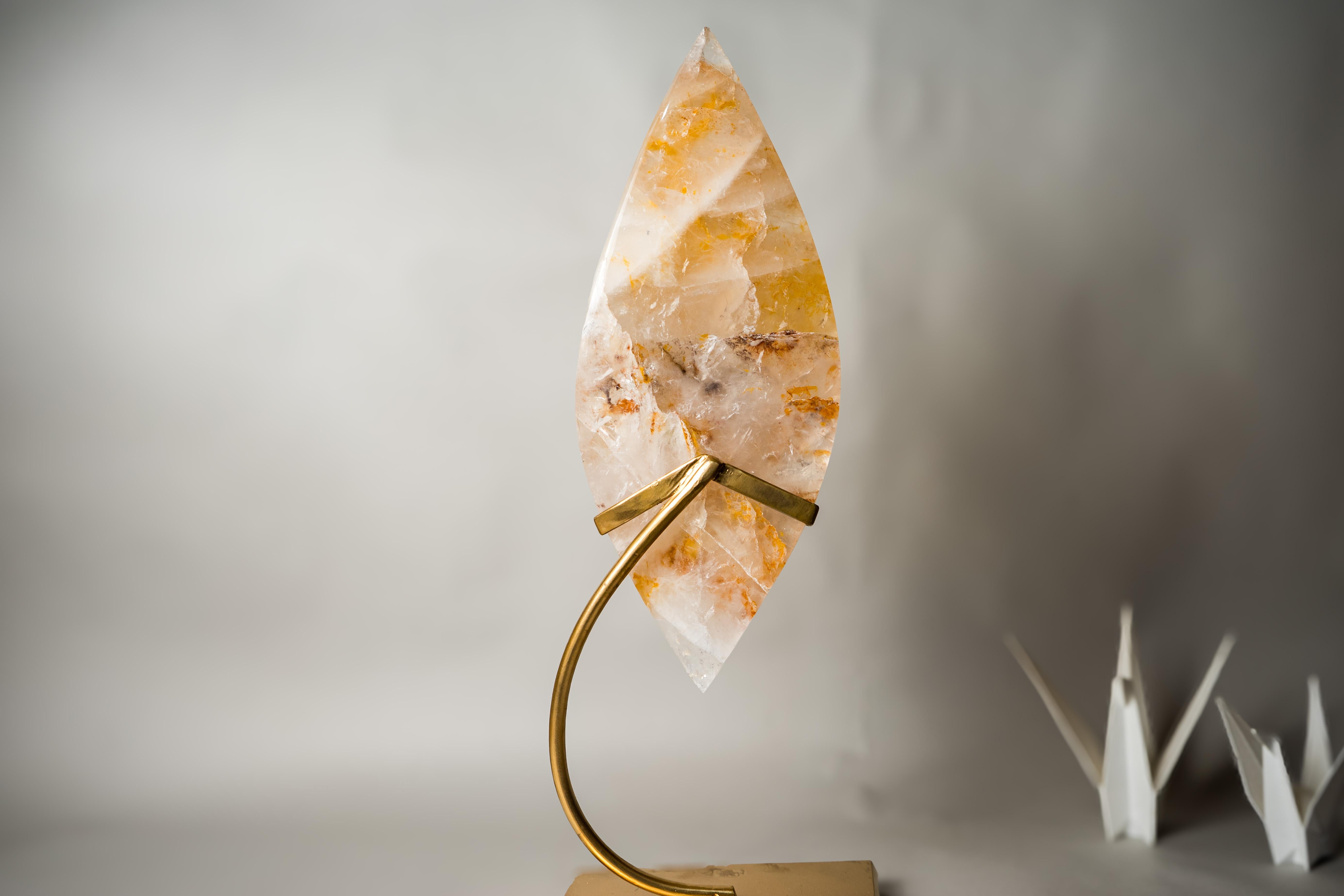 XL 27-Zoll Golden Heiler Quarz Flamme Skulptur im Angebot 4