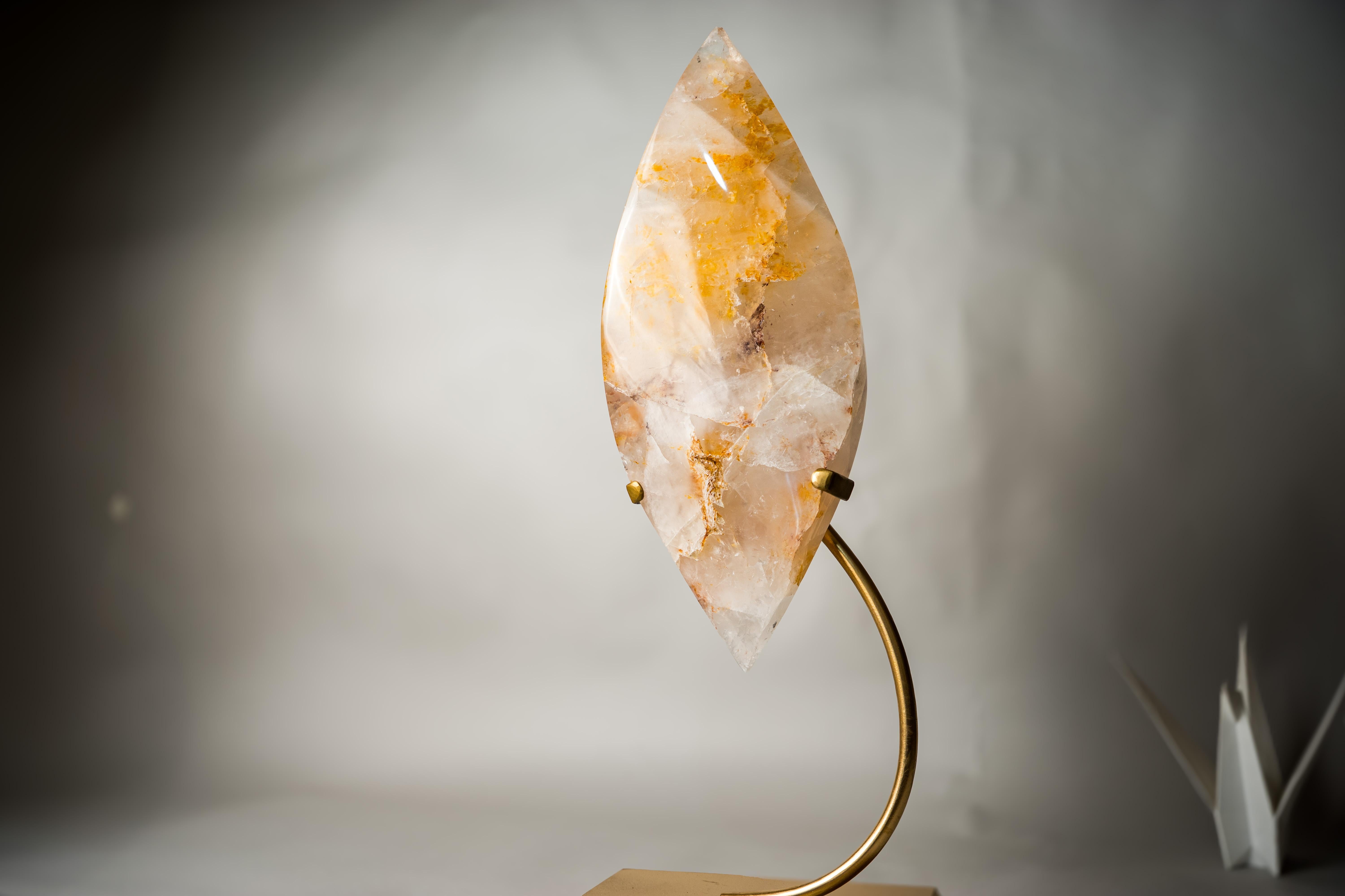 XL 27-Zoll Golden Heiler Quarz Flamme Skulptur im Angebot 1