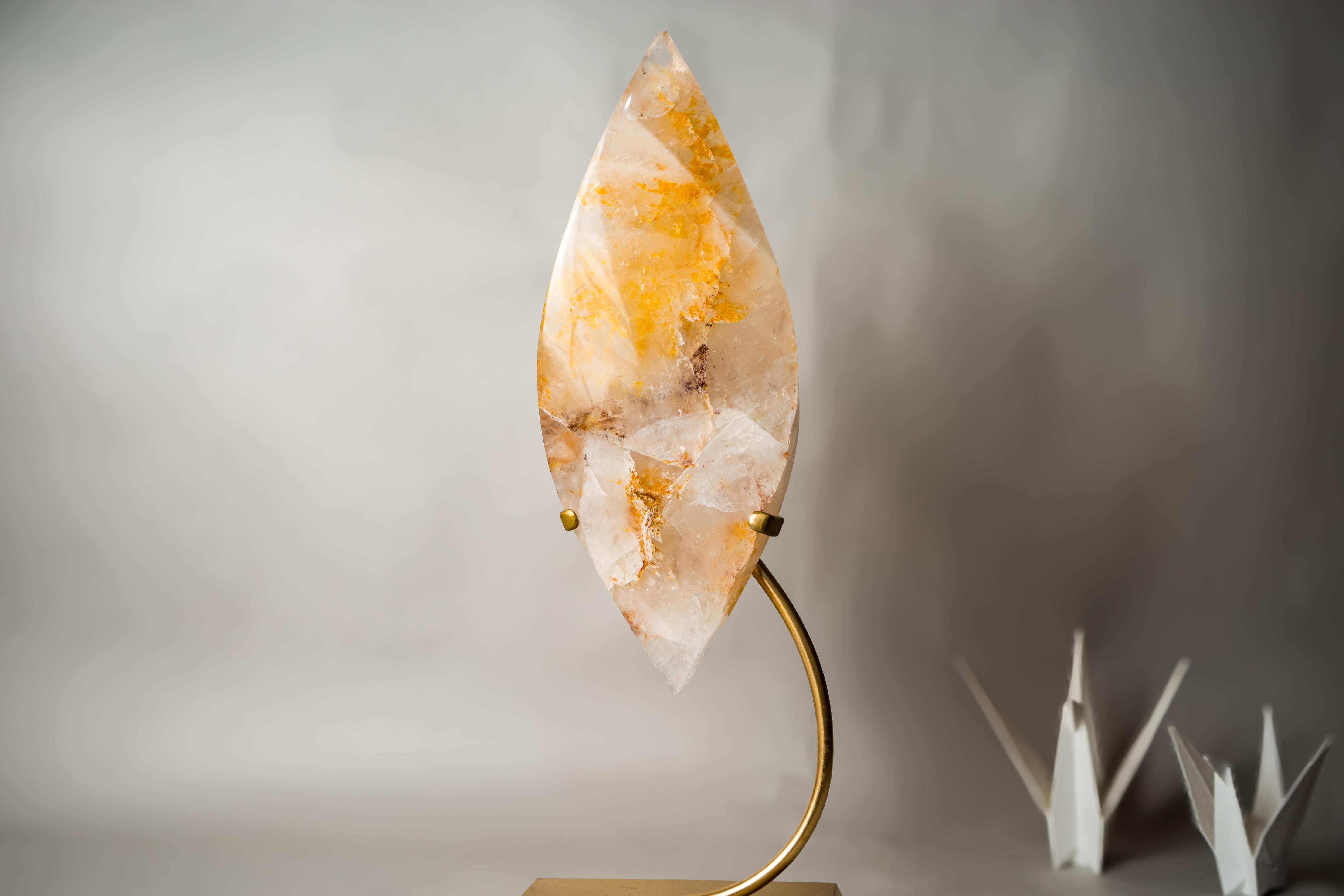 XL 27-Zoll Golden Heiler Quarz Flamme Skulptur im Angebot 3