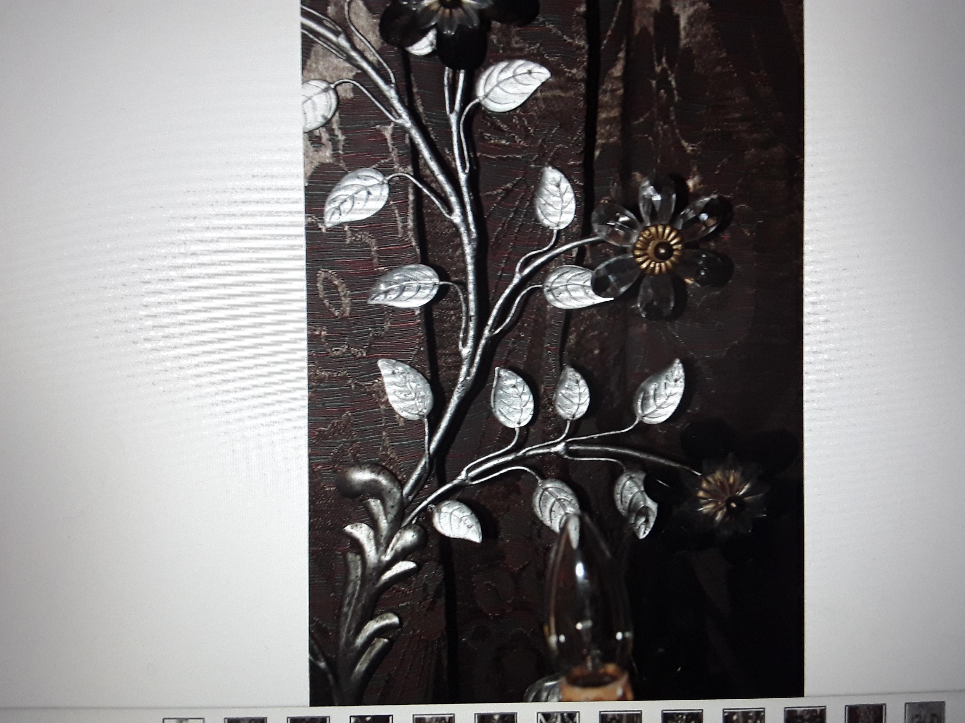 Applique murale florale en cristal Hollywood Regency XL des années 40, France Maison Bagues en vente 6
