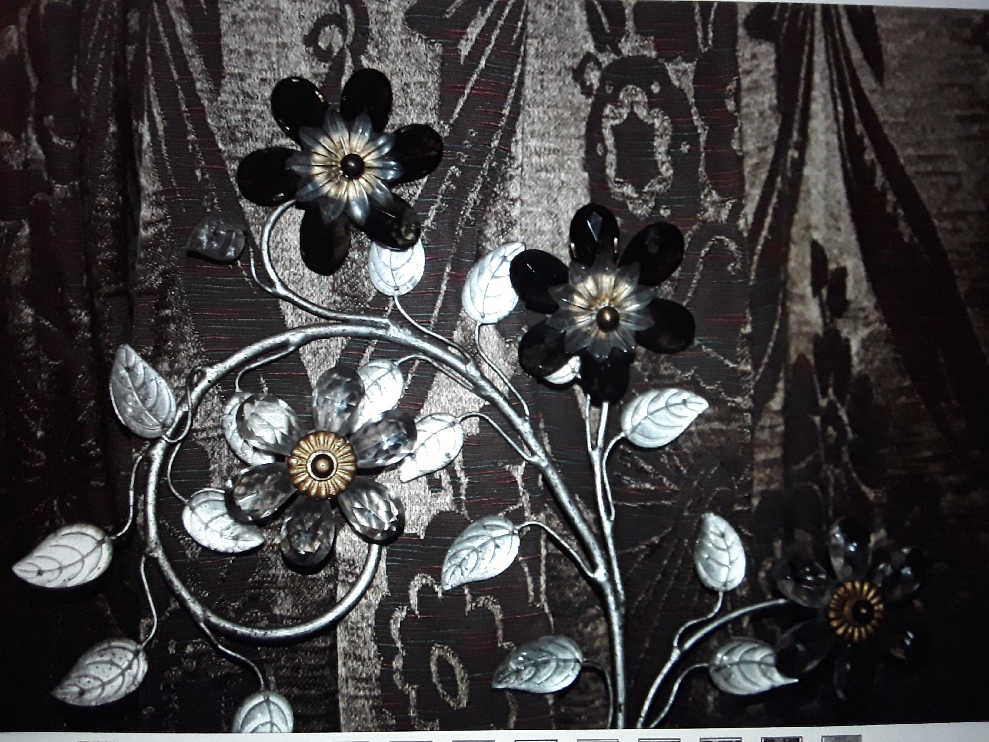 Applique murale florale en cristal Hollywood Regency XL des années 40, France Maison Bagues en vente 2