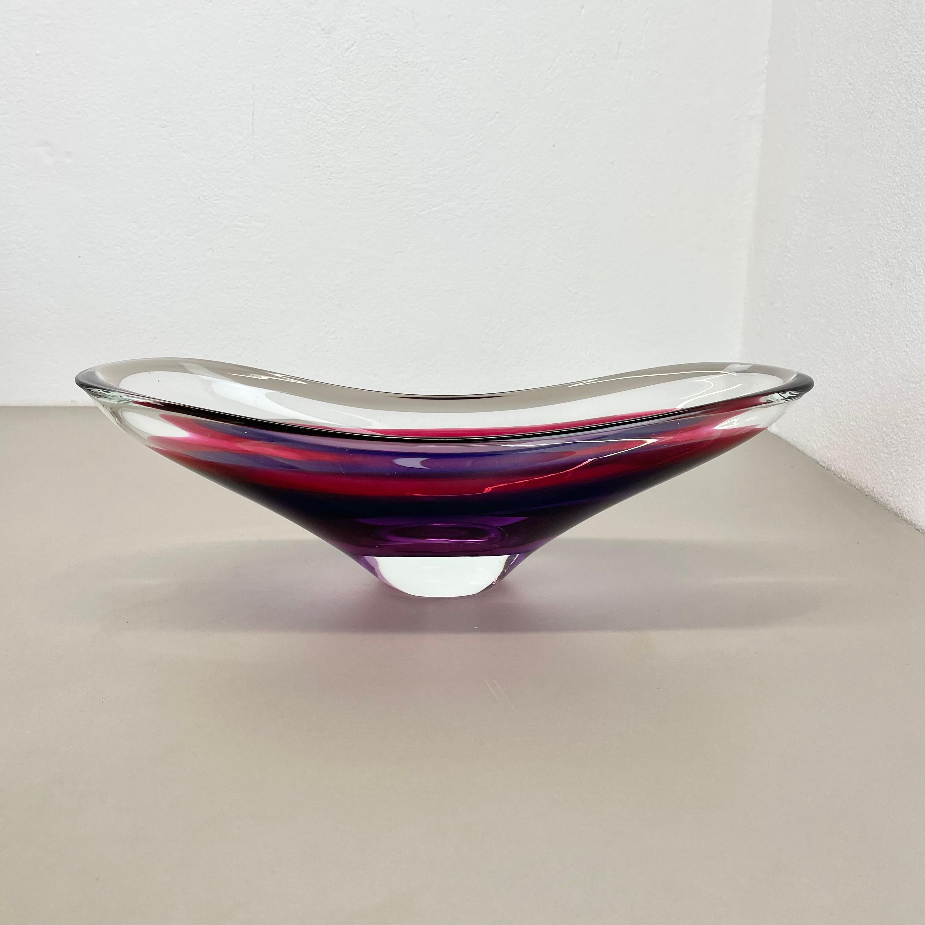 Mid-Century moderno Centrotavola in vetro di murano xl 43cm di Flavio Poli Attrib., Murano, Italia, anni '70 in vendita