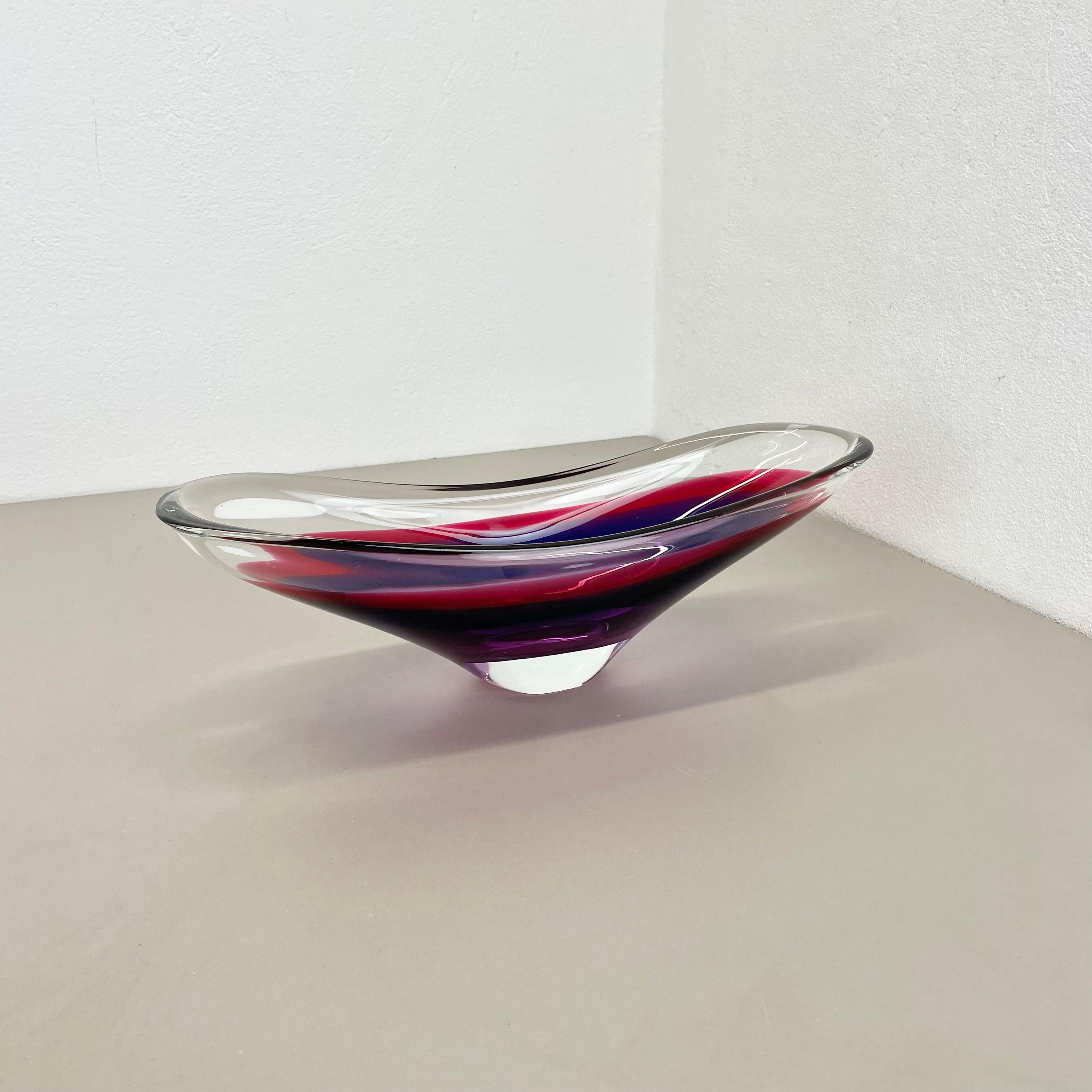 Italiano Centrotavola in vetro di murano xl 43cm di Flavio Poli Attrib., Murano, Italia, anni '70 in vendita