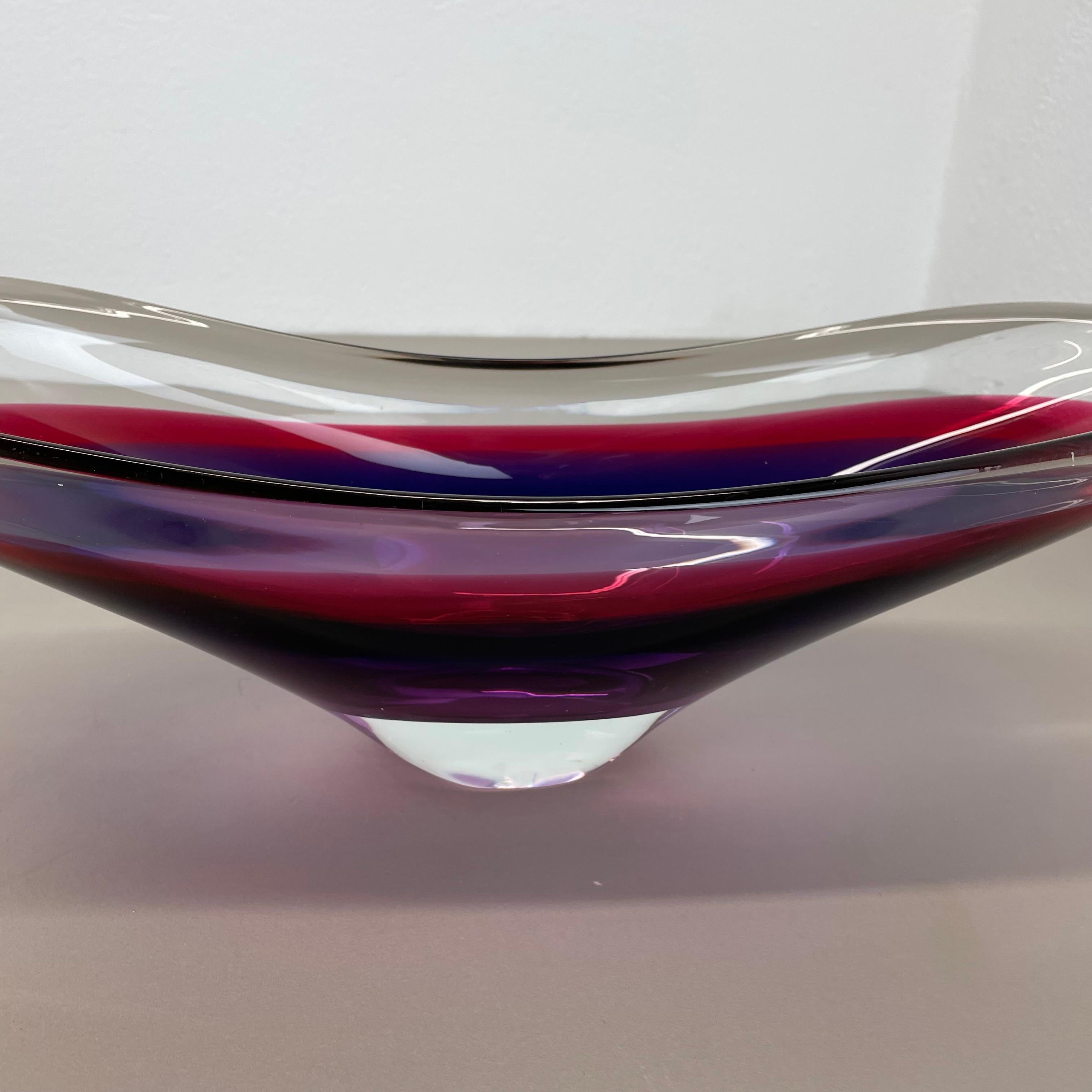 XX secolo Centrotavola in vetro di murano xl 43cm di Flavio Poli Attrib., Murano, Italia, anni '70 in vendita