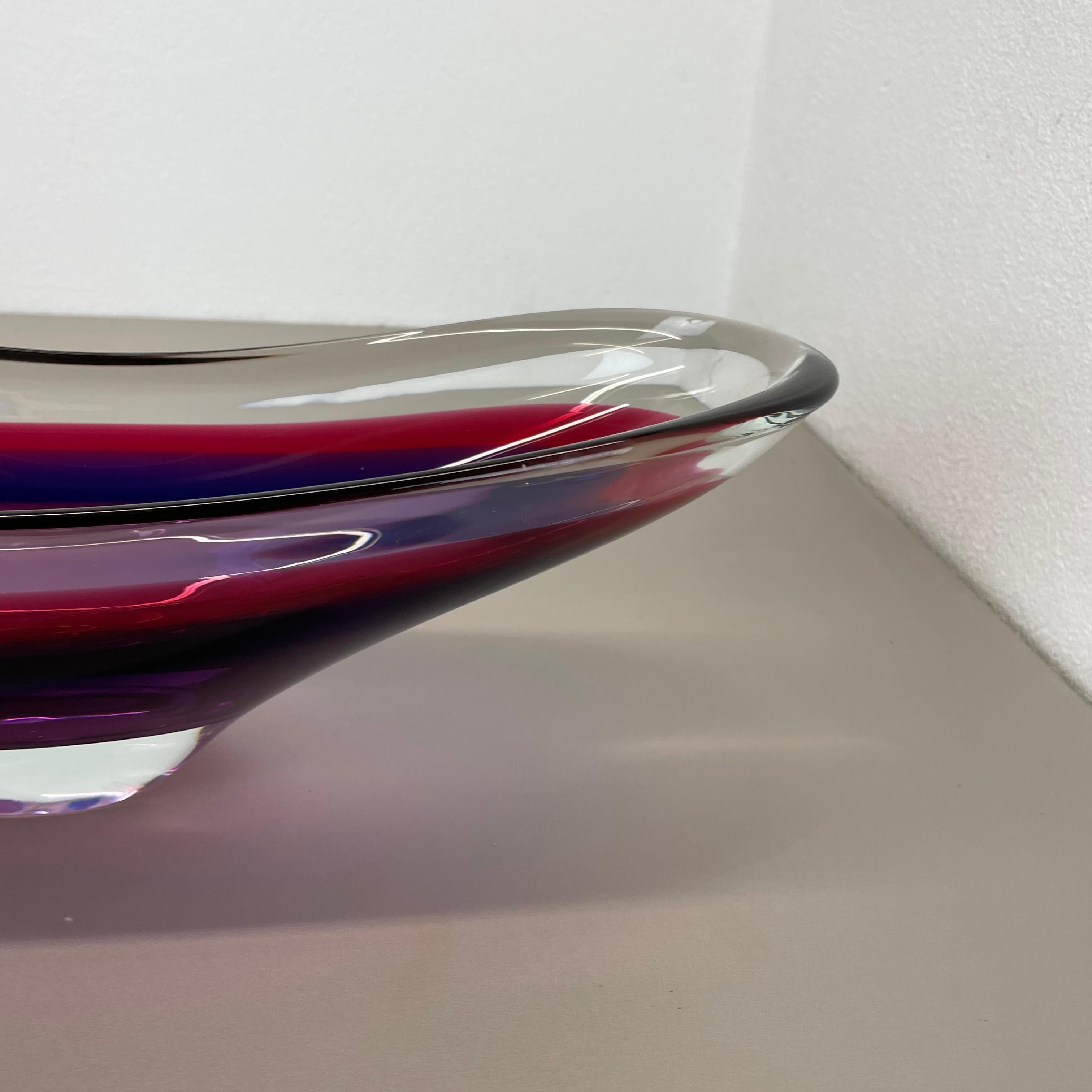 Vetro di Murano Centrotavola in vetro di murano xl 43cm di Flavio Poli Attrib., Murano, Italia, anni '70 in vendita