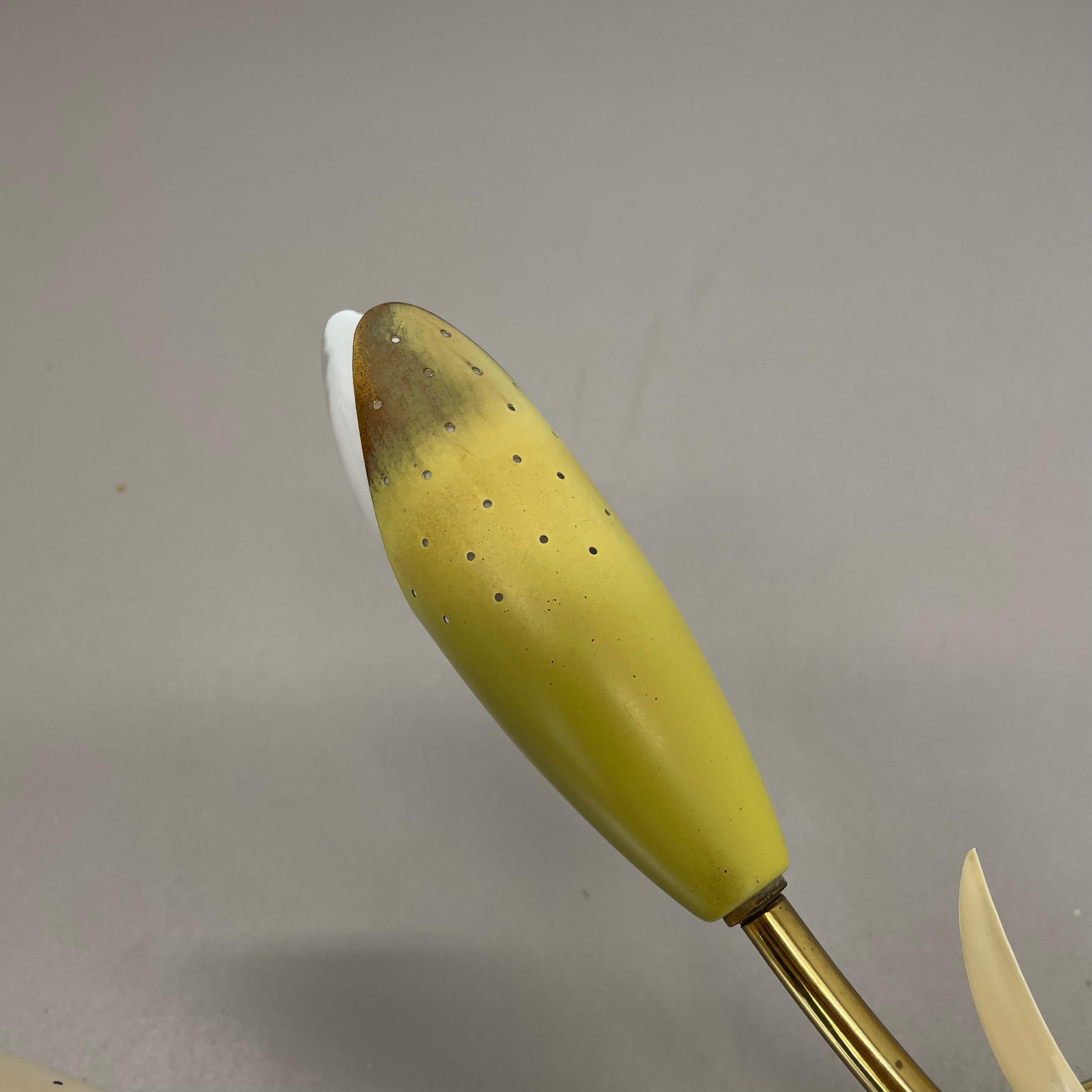 Metallo xl 6 bracci in ottone Stilnovo stile Gino Sarfatti Plafoniera Italia 1950 in vendita