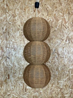 XL 60s 70s Lamp Lamp Ball Lamp Raffia Braid Space Age Design
