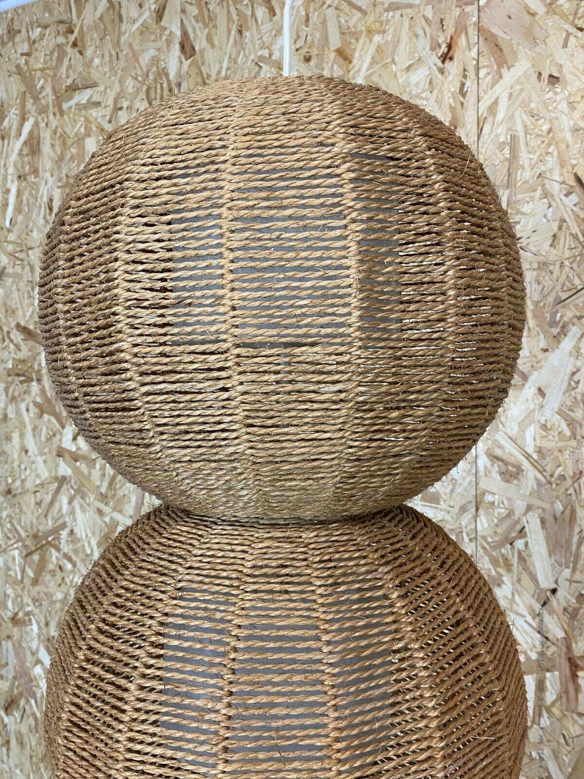 Lampe à boule XL des années 60 et 70, design de l'ère spatiale en raphia tressé en vente 2